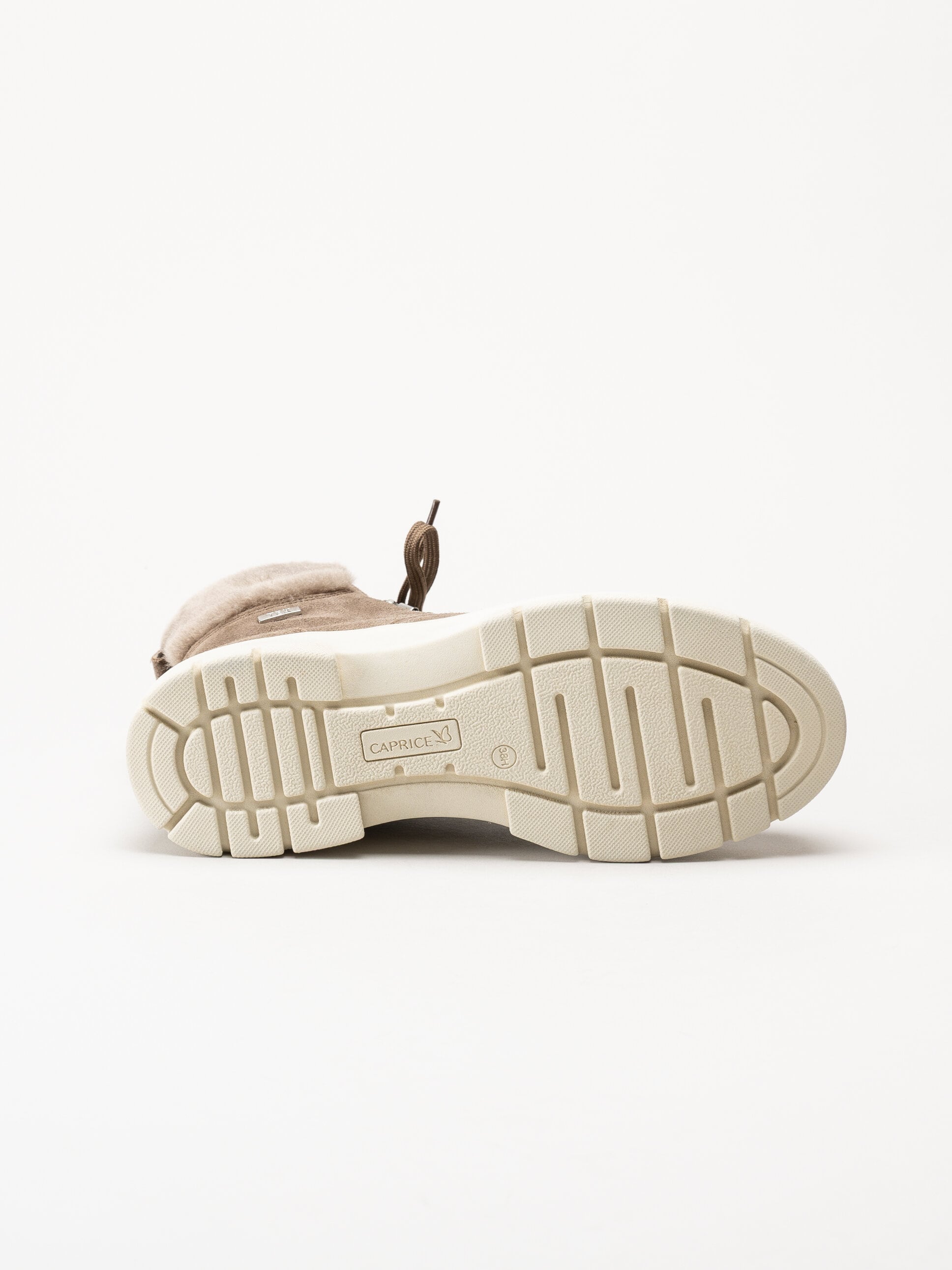 Caprice - Beige kängor i mocka