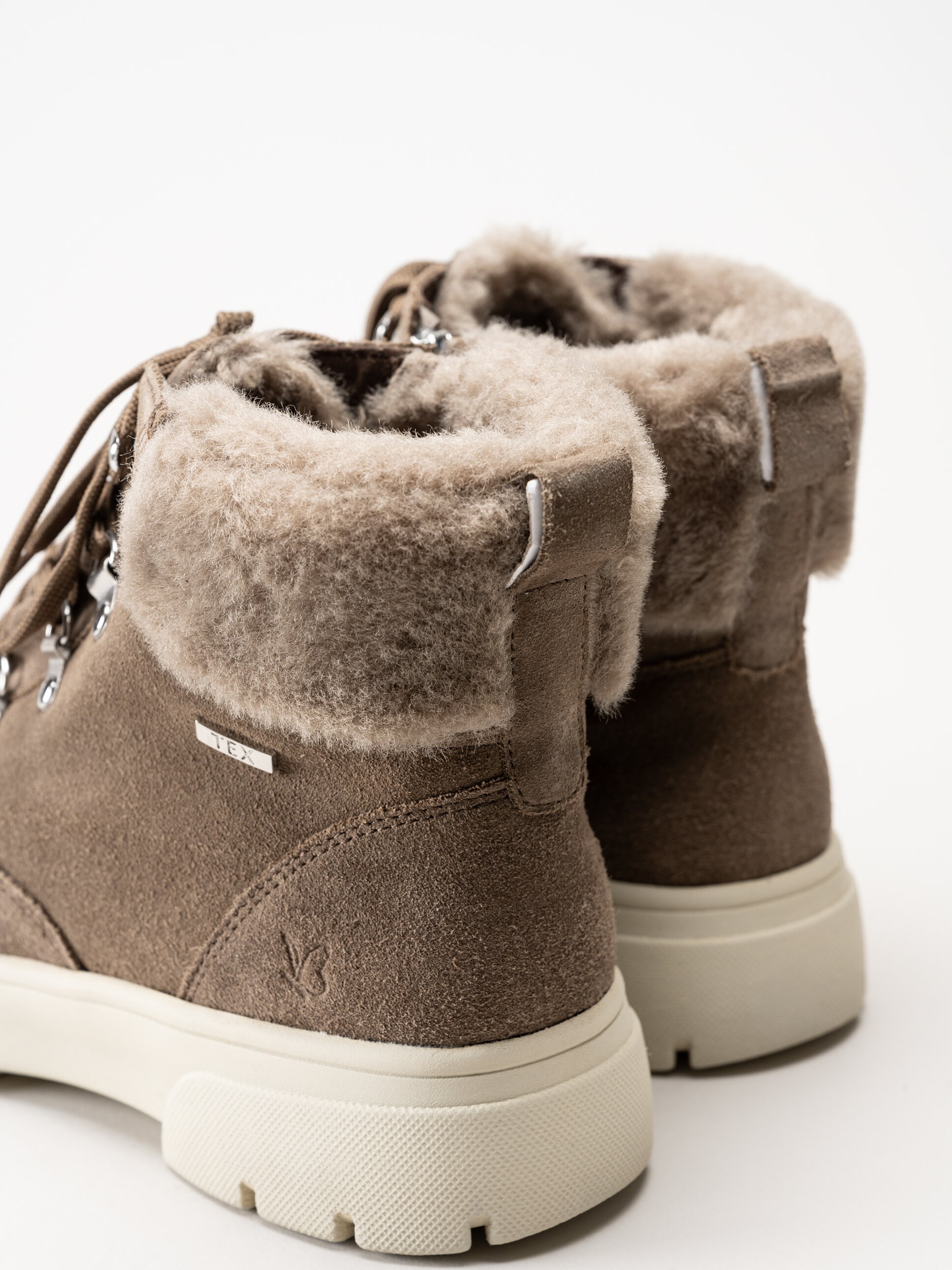 Caprice - Beige kängor i mocka