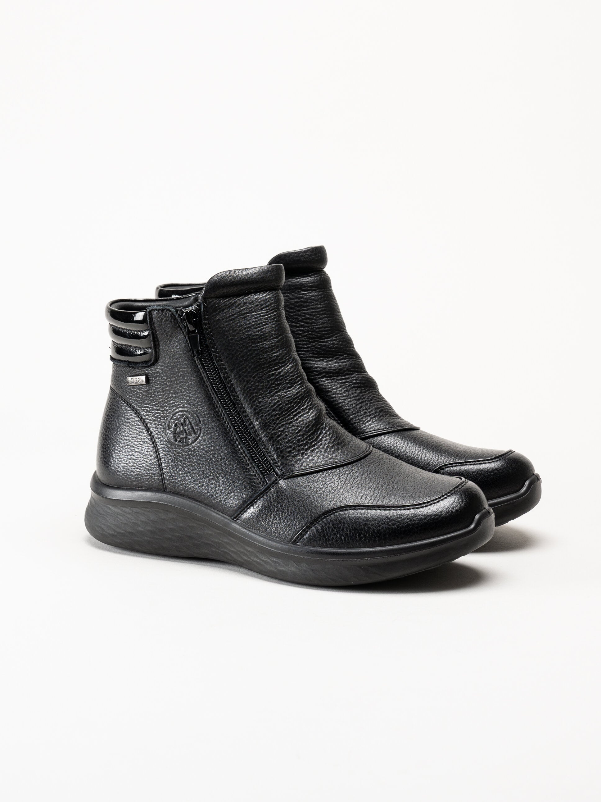 G Comfort - Double Zip - Svarta kängor i skinn