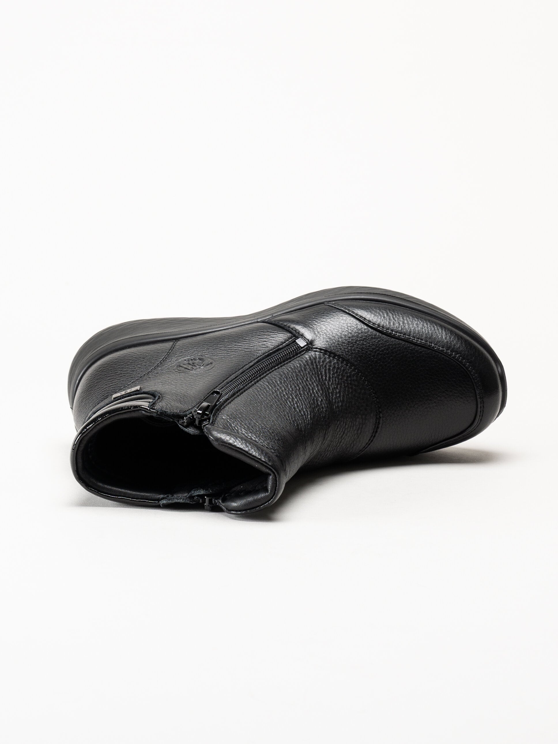 G Comfort - Double Zip - Svarta kängor i skinn