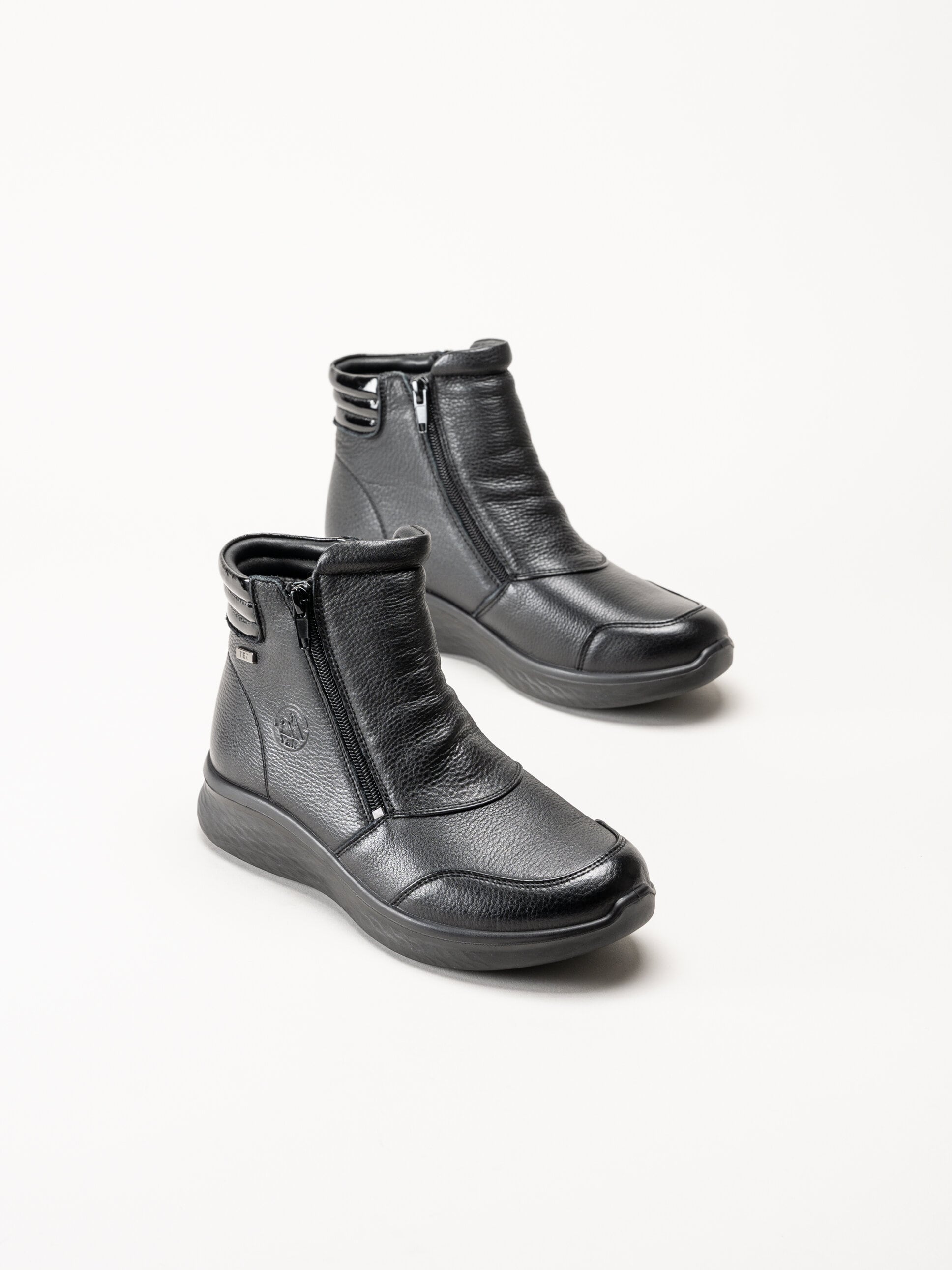 G Comfort - Double Zip - Svarta kängor i skinn