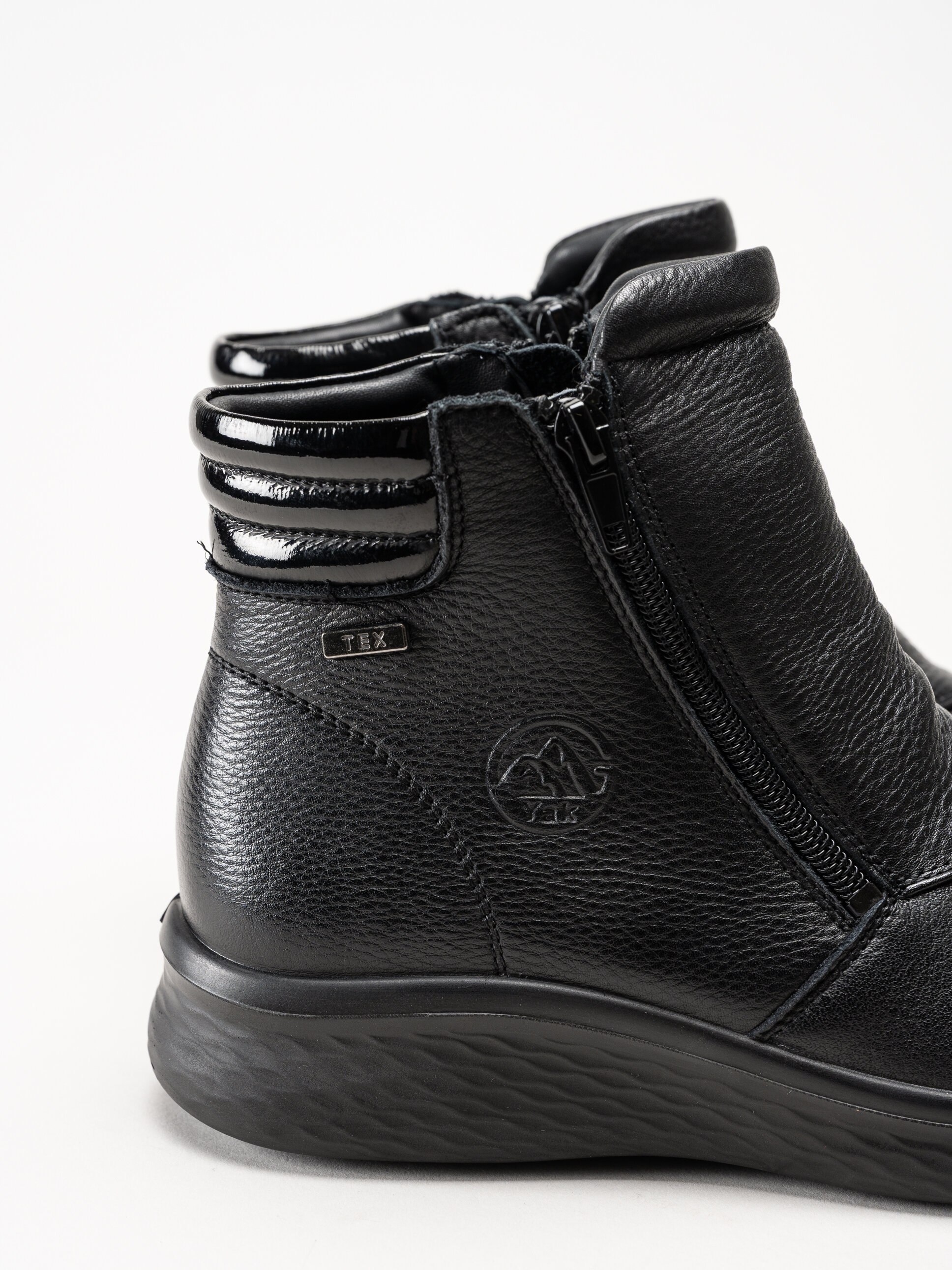G Comfort - Double Zip - Svarta kängor i skinn