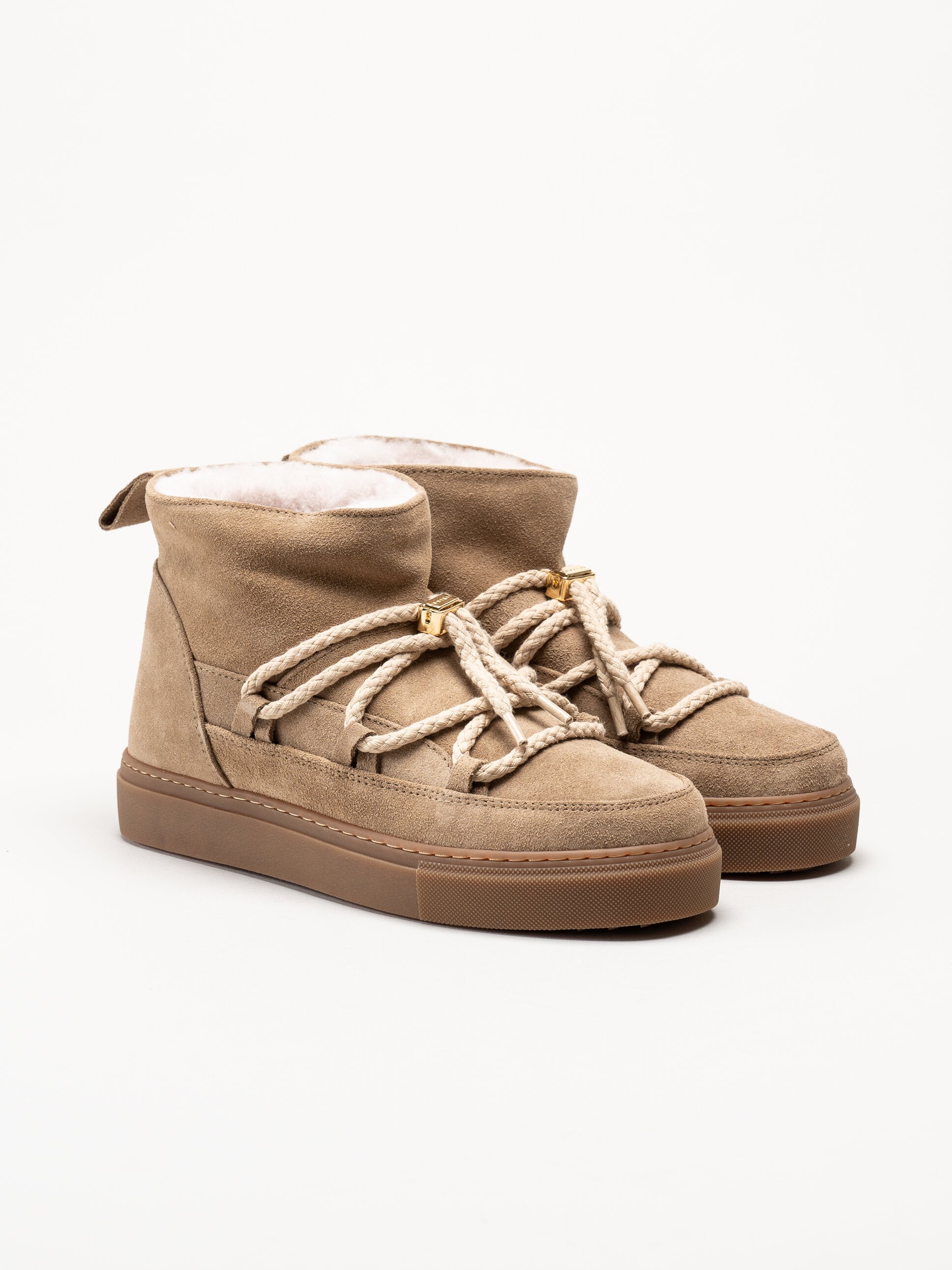 Inuikii - Classic Low - Beige fodrade boots i mocka
