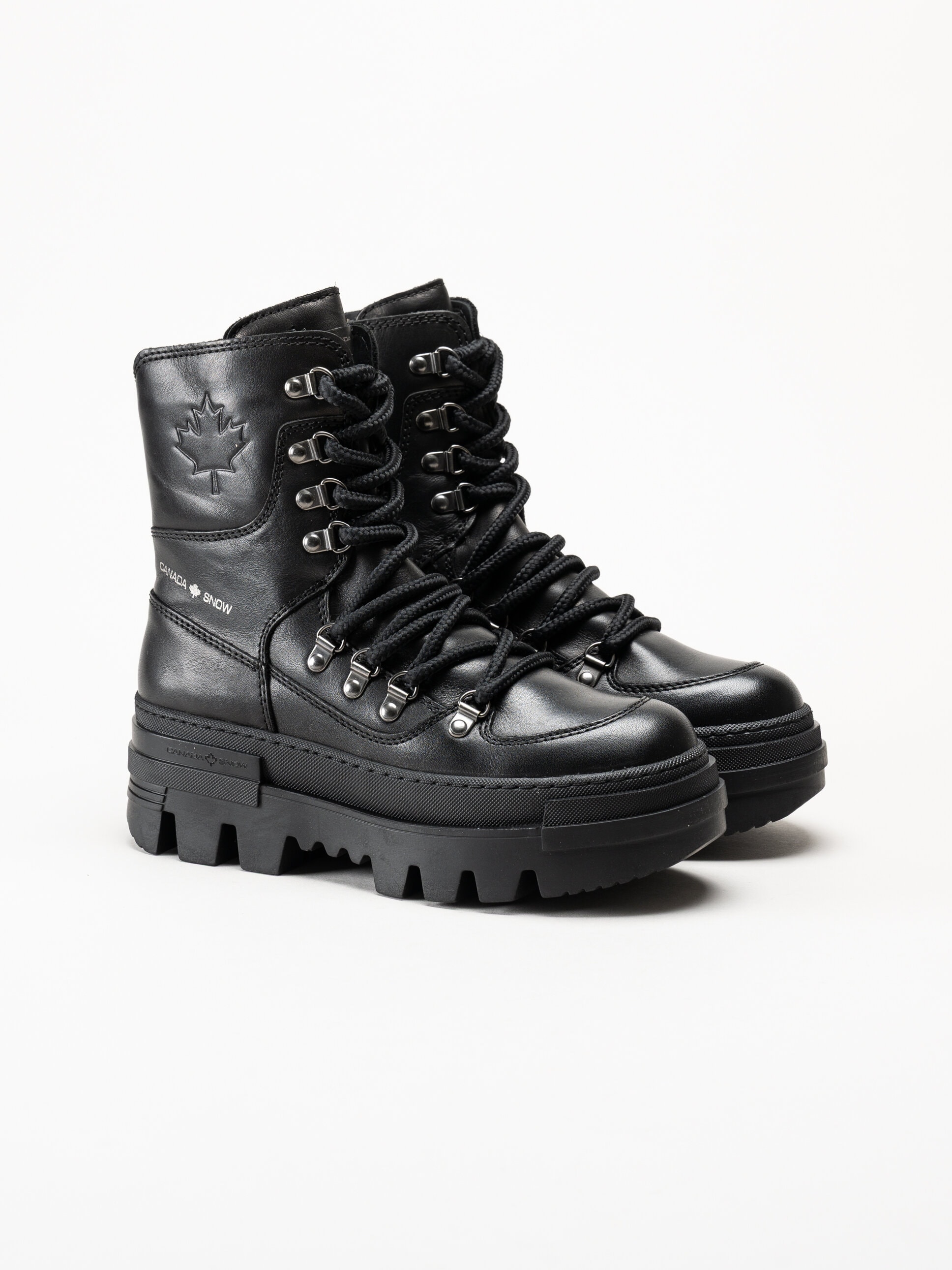 Canada Snow - Mount Riz - Svarta fodrade kängor i skinn