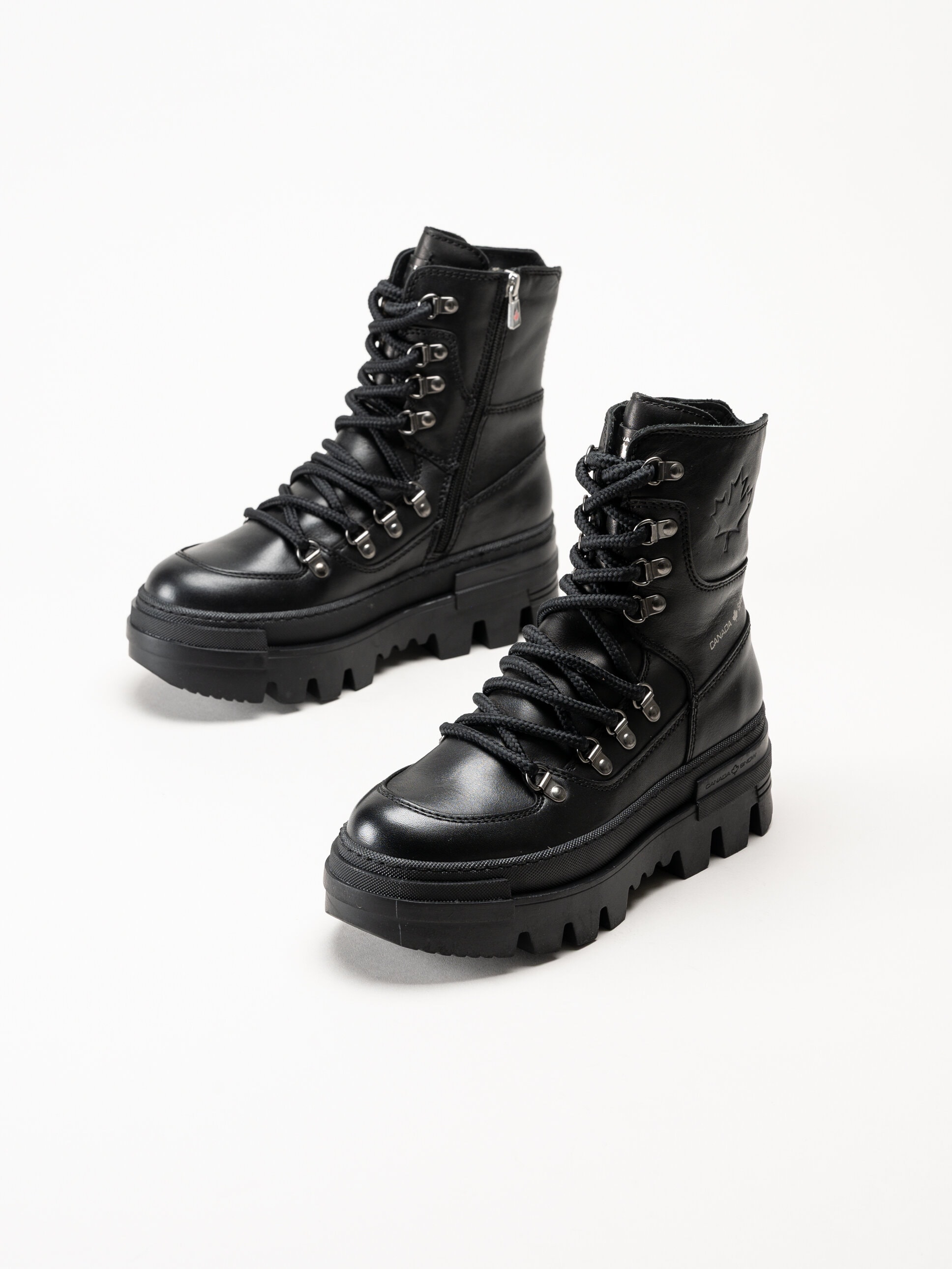 Canada Snow - Mount Riz - Svarta fodrade kängor i skinn