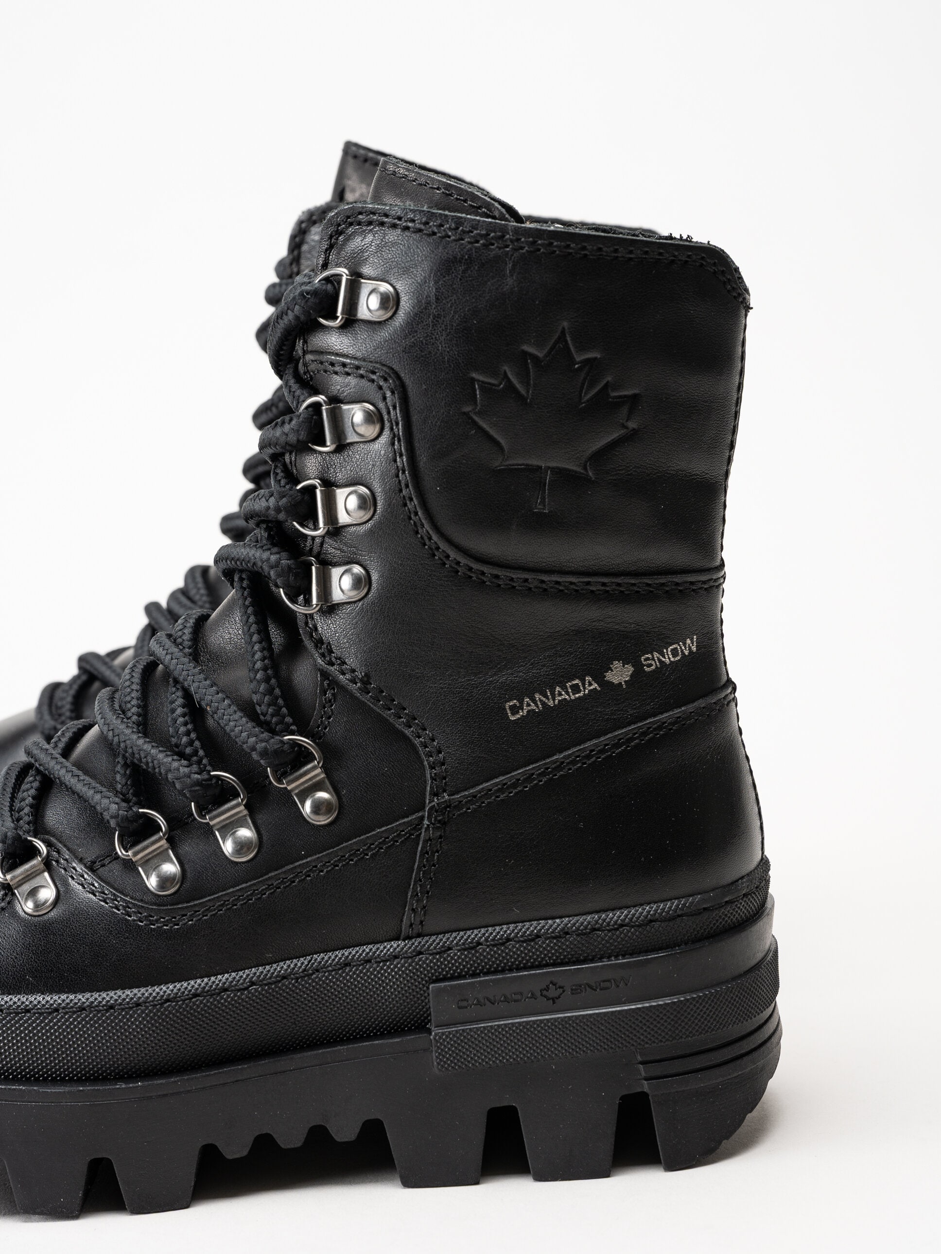 Canada Snow - Mount Riz - Svarta fodrade kängor i skinn