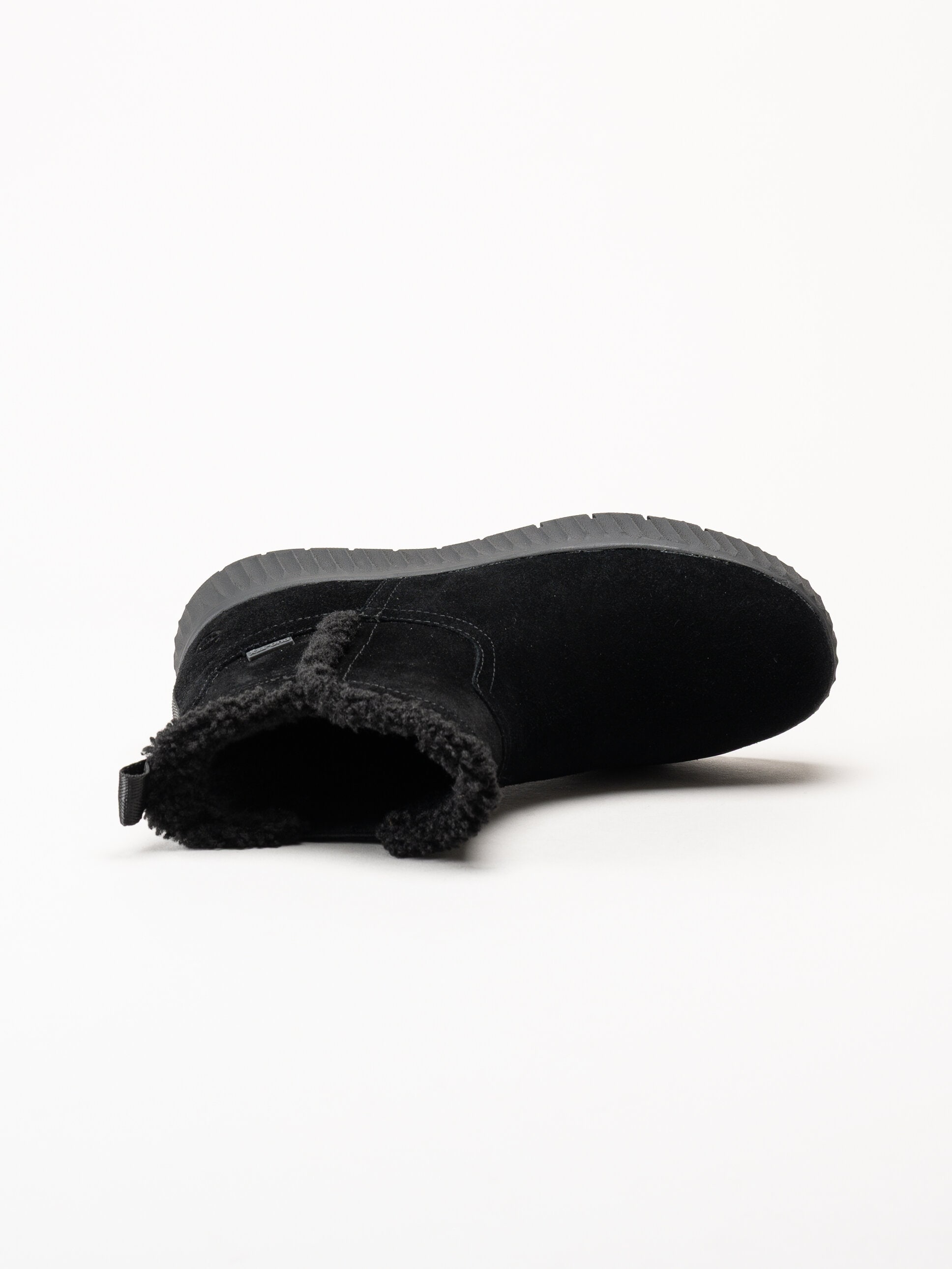 Tamaris Comfort - Svarta step-in boots i mocka