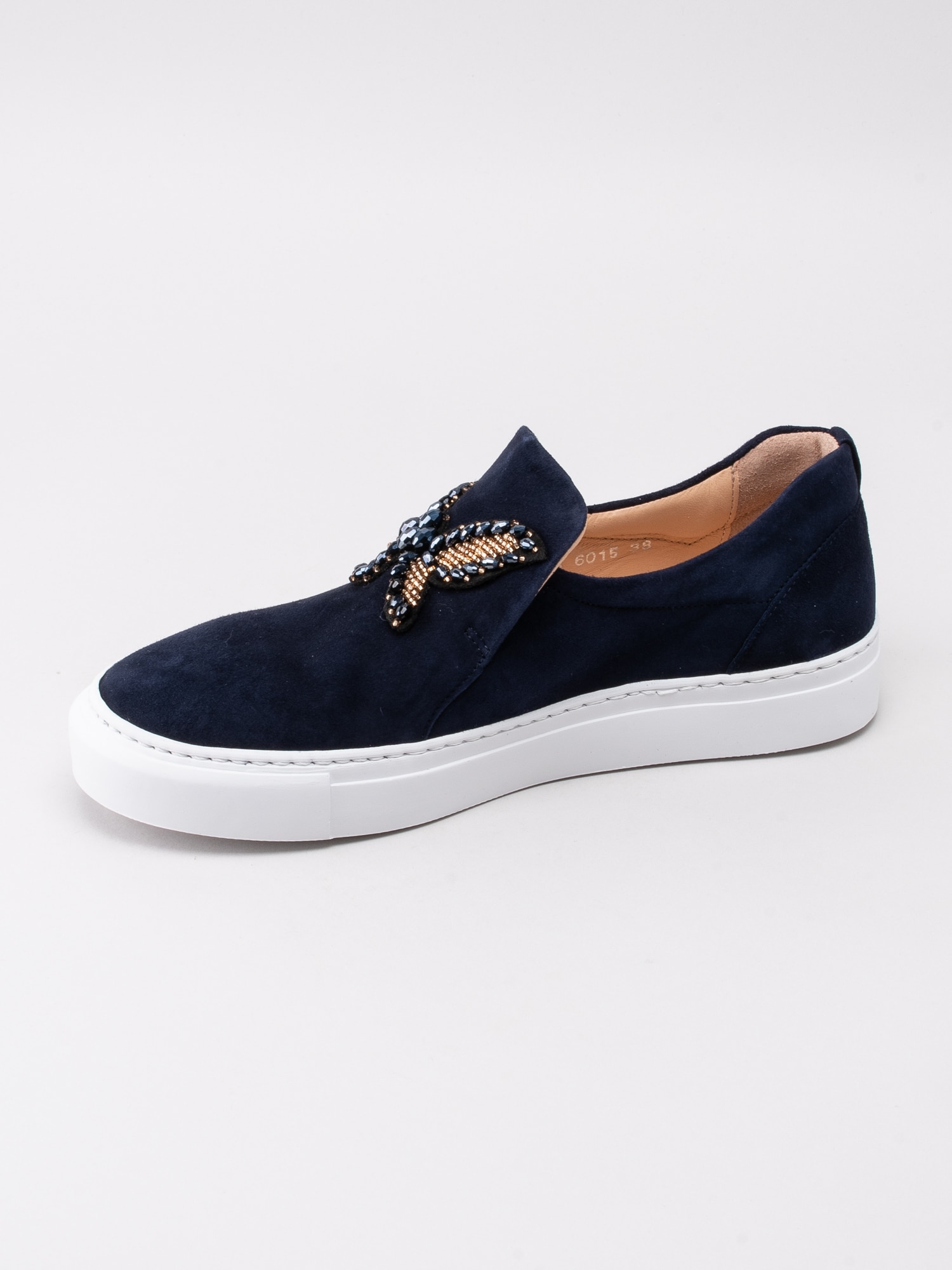 08191012 Billi Bi 6015-51 mörkblå slip on sneakers med dekorfjäril-2