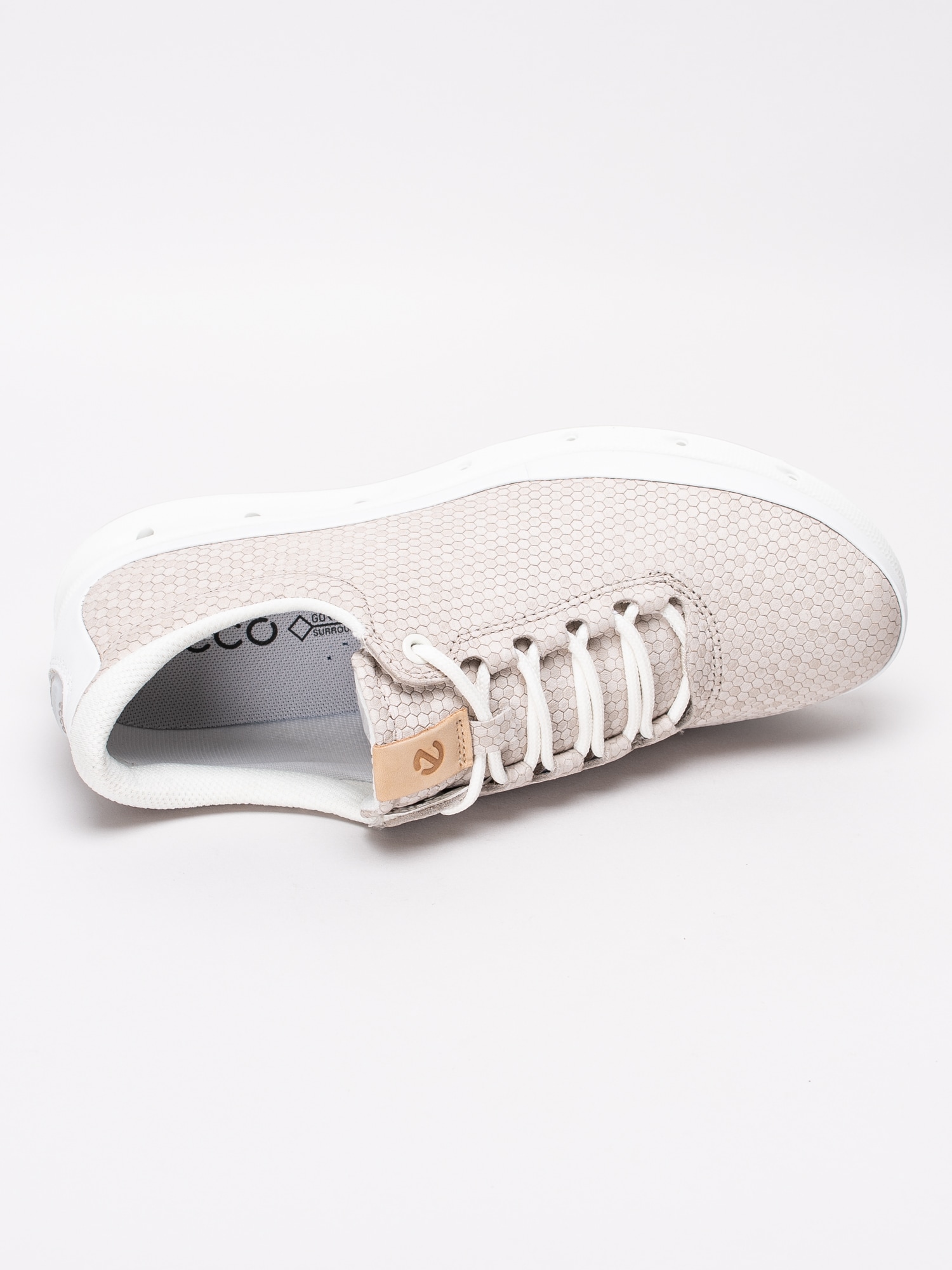 08191029 Ecco Cool Gore-Tex 831373-51418 beige vattentäta sneakers med hexagonmönster-4