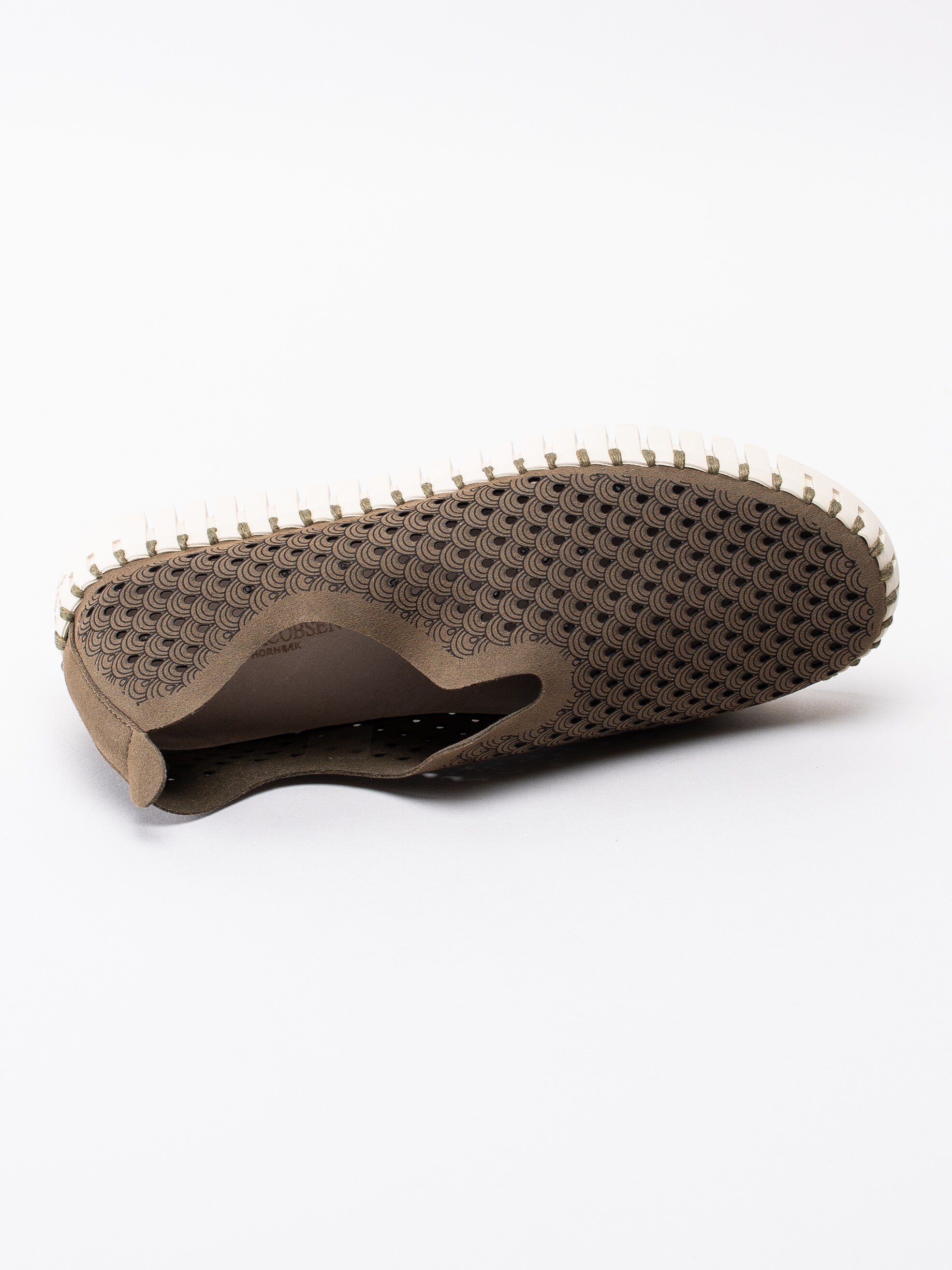 08191034 Ilse Jacobsen Tulip TULIP3275-465 mörkgröna slip ons loafers med perforering-4
