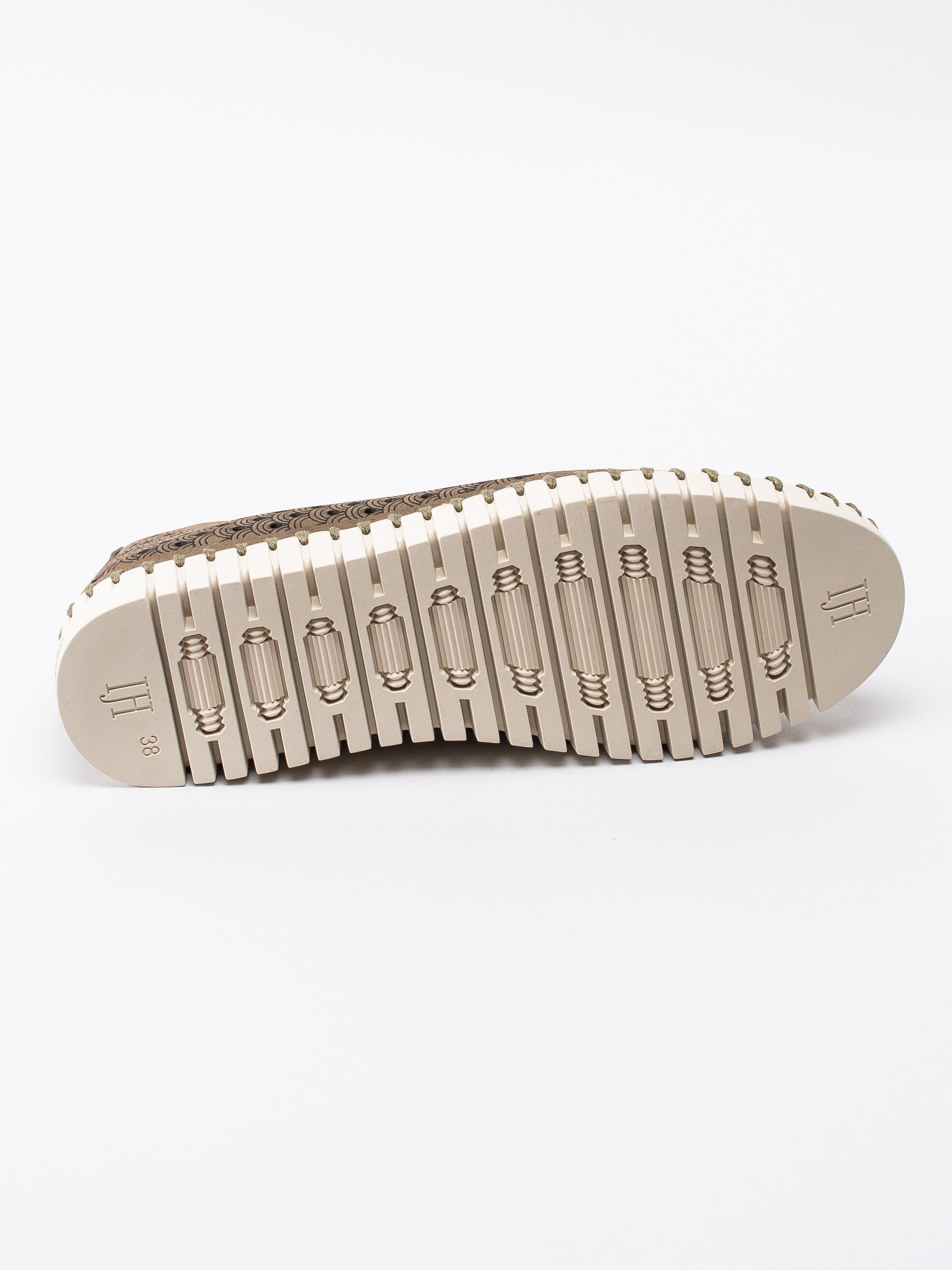 08191034 Ilse Jacobsen Tulip TULIP3275-465 mörkgröna slip ons loafers med perforering-5