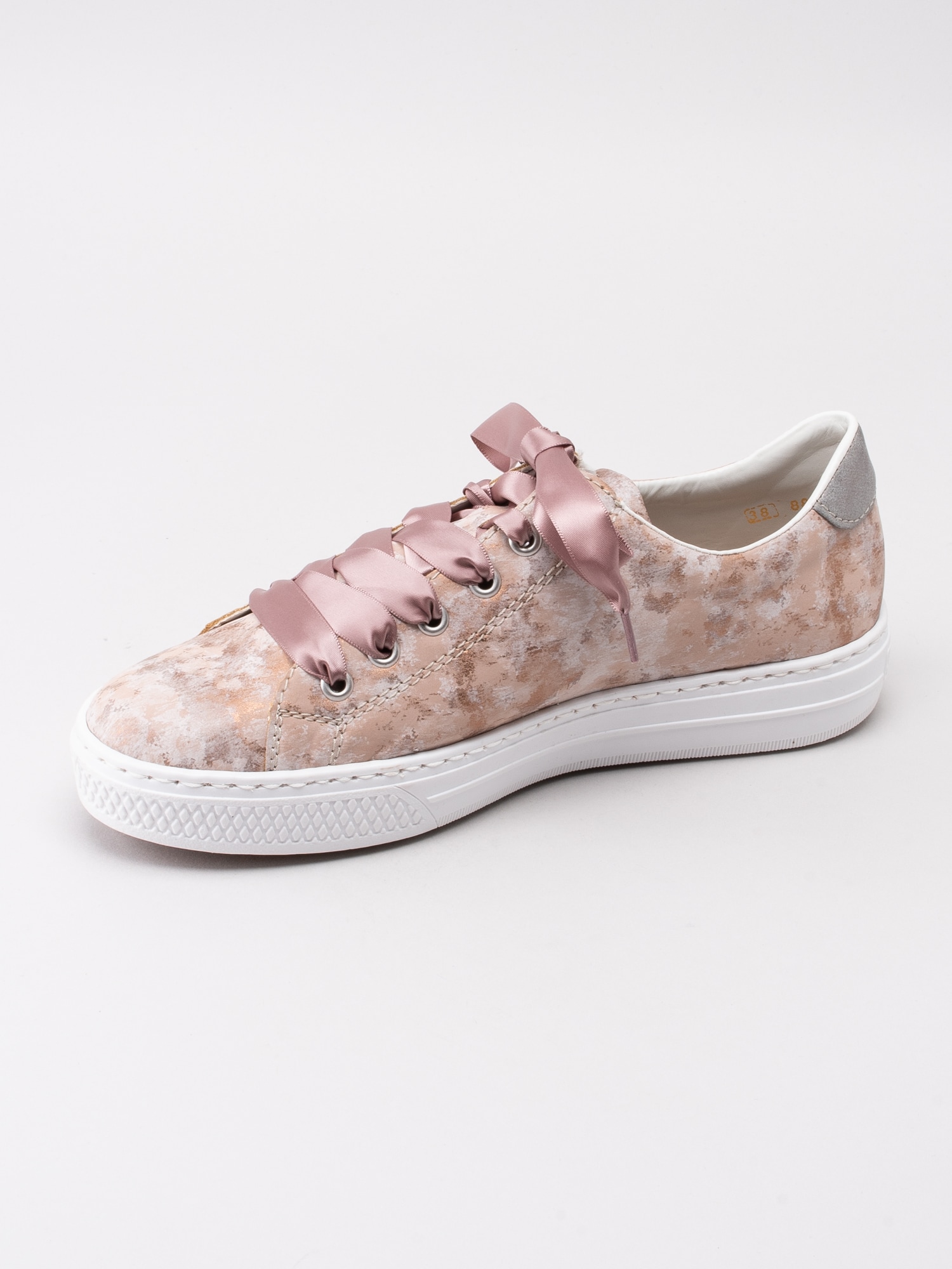 08191097 Rieker L5923-32 rosaskiftande sneakers med pärlor på plös-2