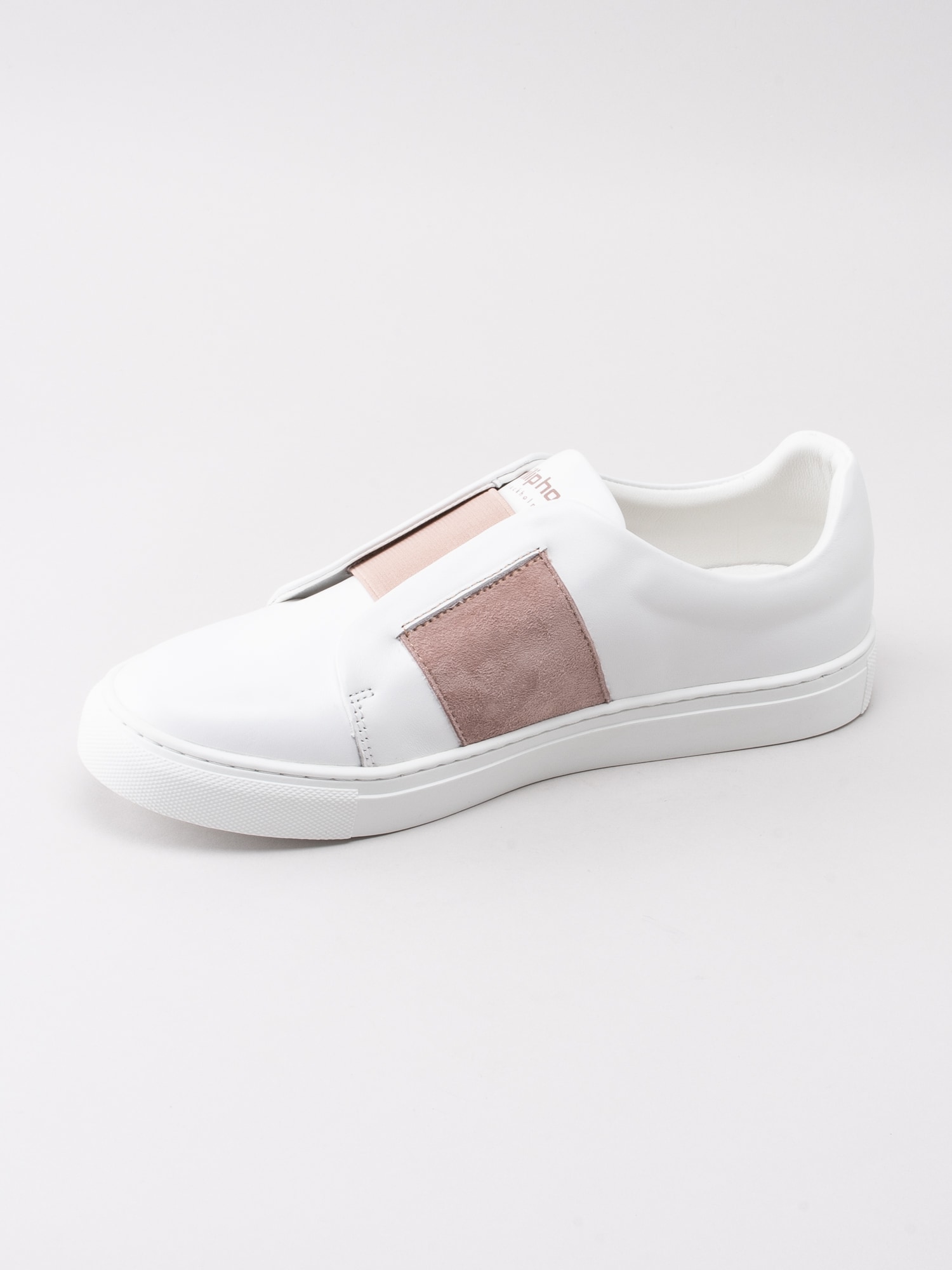 08191159 Philip Hog Elastic White Dusty Rose vita slip on sneakers-2