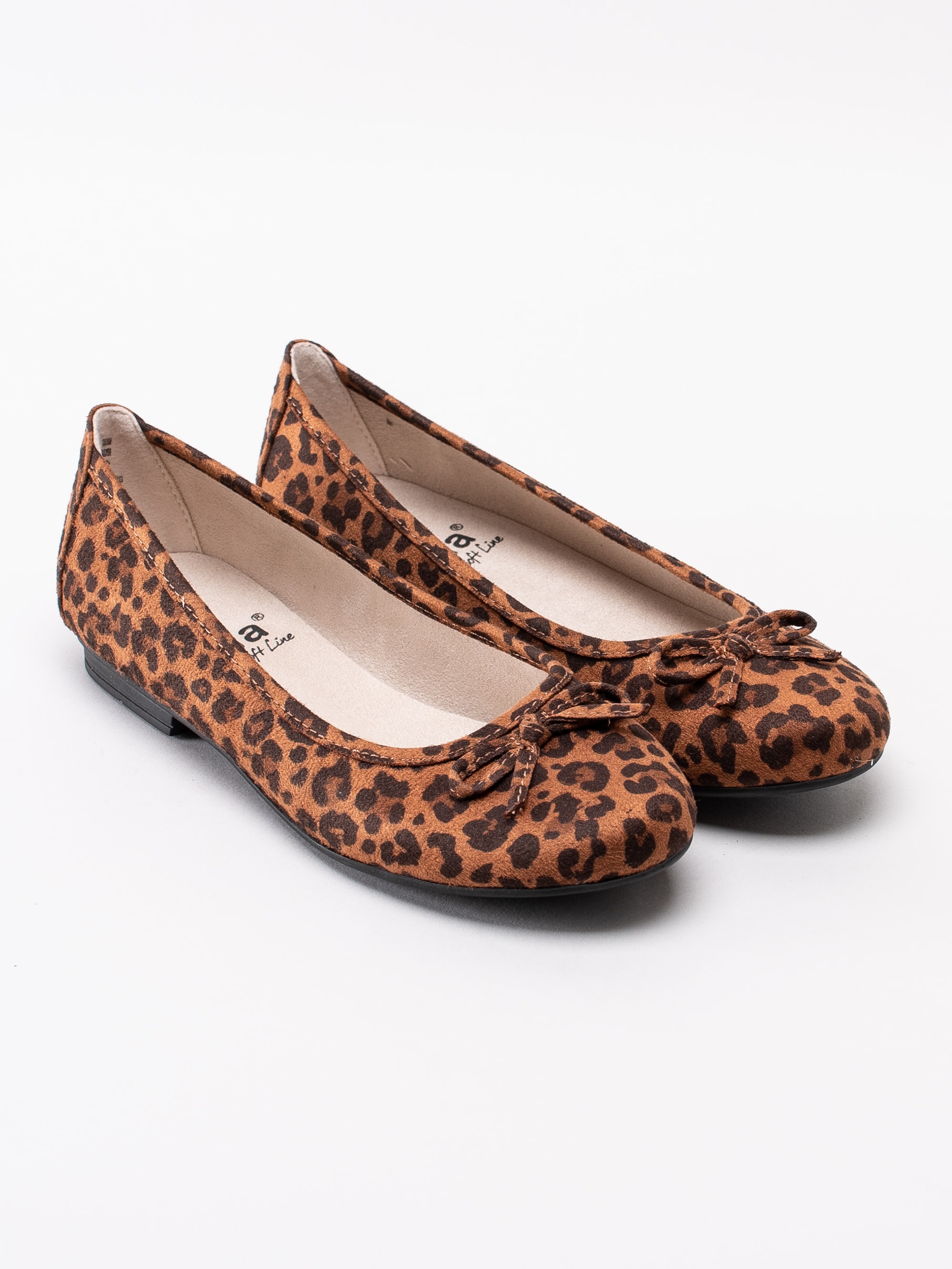 08193021 Jana Softline 8-22164-23-920 bruna leopardmönstrade ballerinaskor med bred läst-3