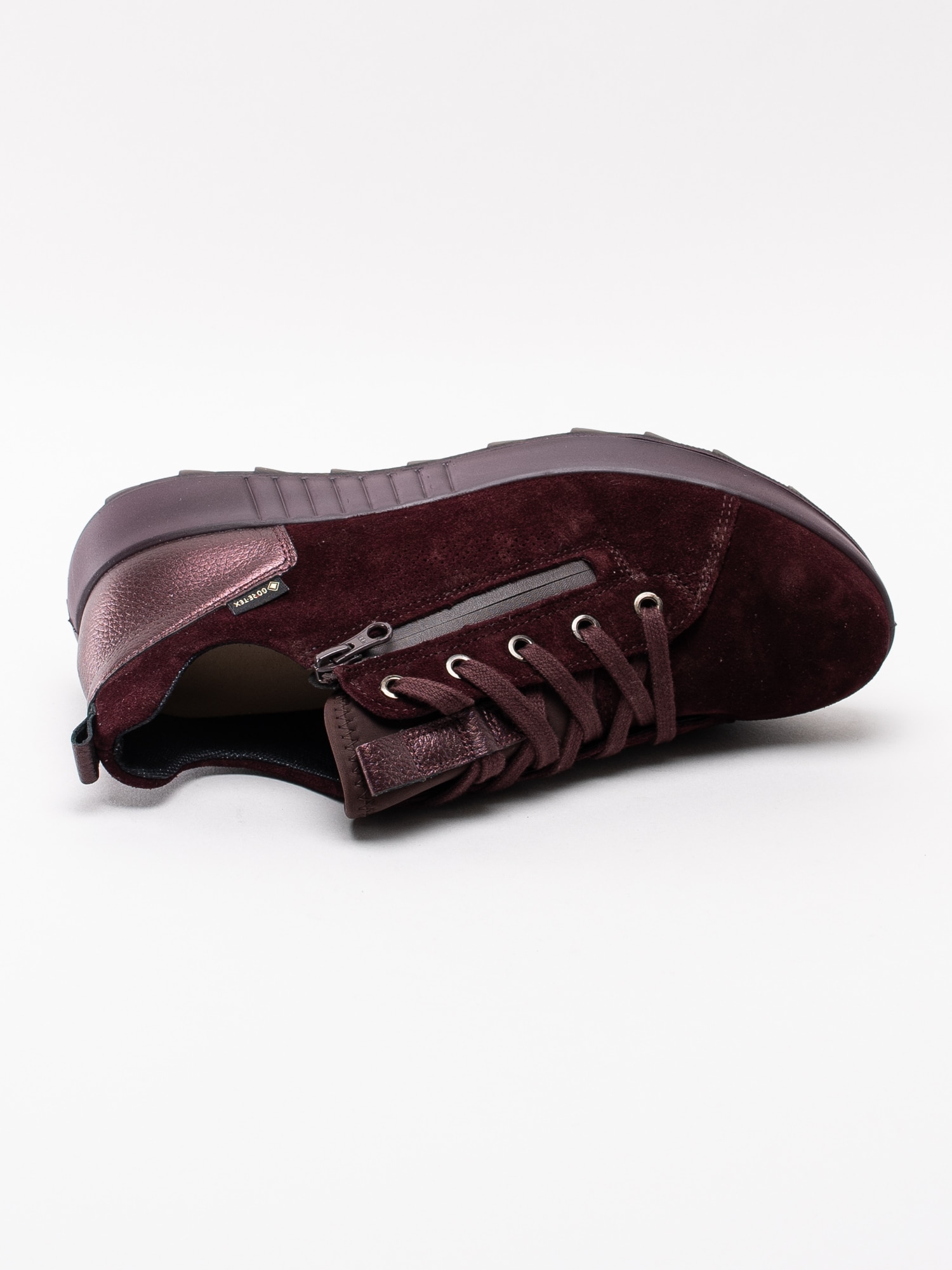 08193023 Legero Essence GTX 09641-59 mörkröda Gore-Tex sneakers i mocka med zip-4