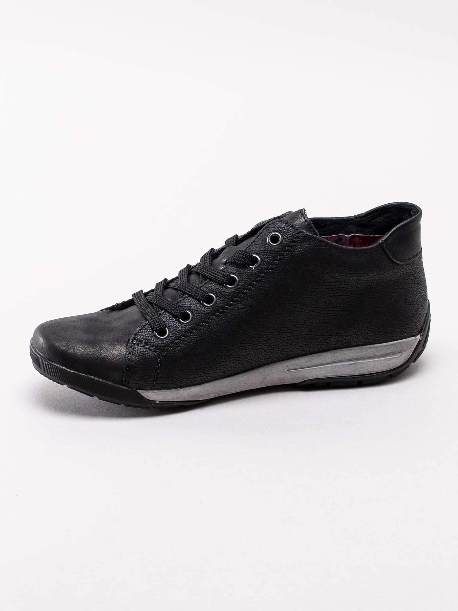 08193031 Rieker M3044-90 svarta sneakers kängor med dekorzip-2