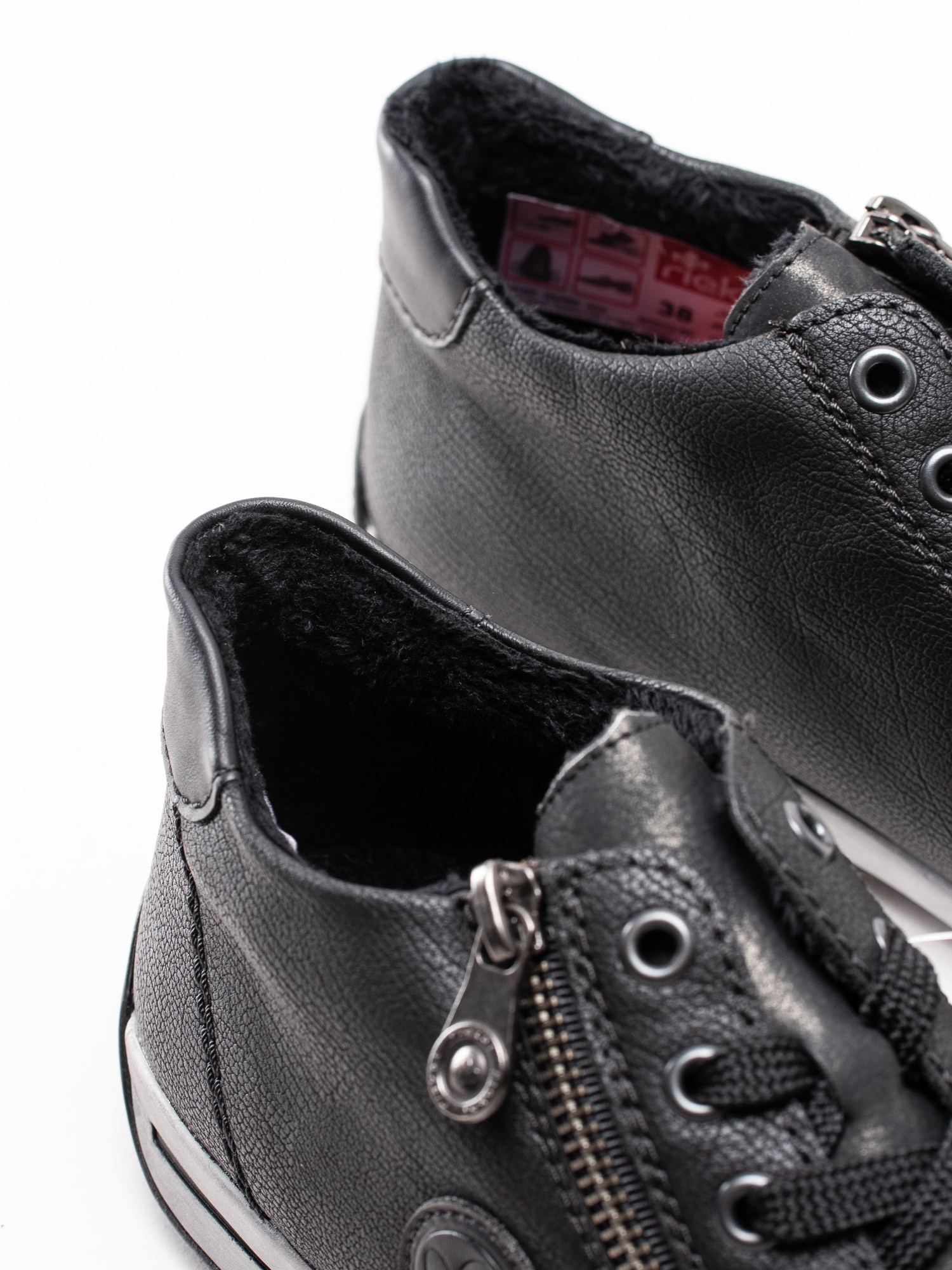 08193031 Rieker M3044-90 svarta sneakers kängor med dekorzip-6