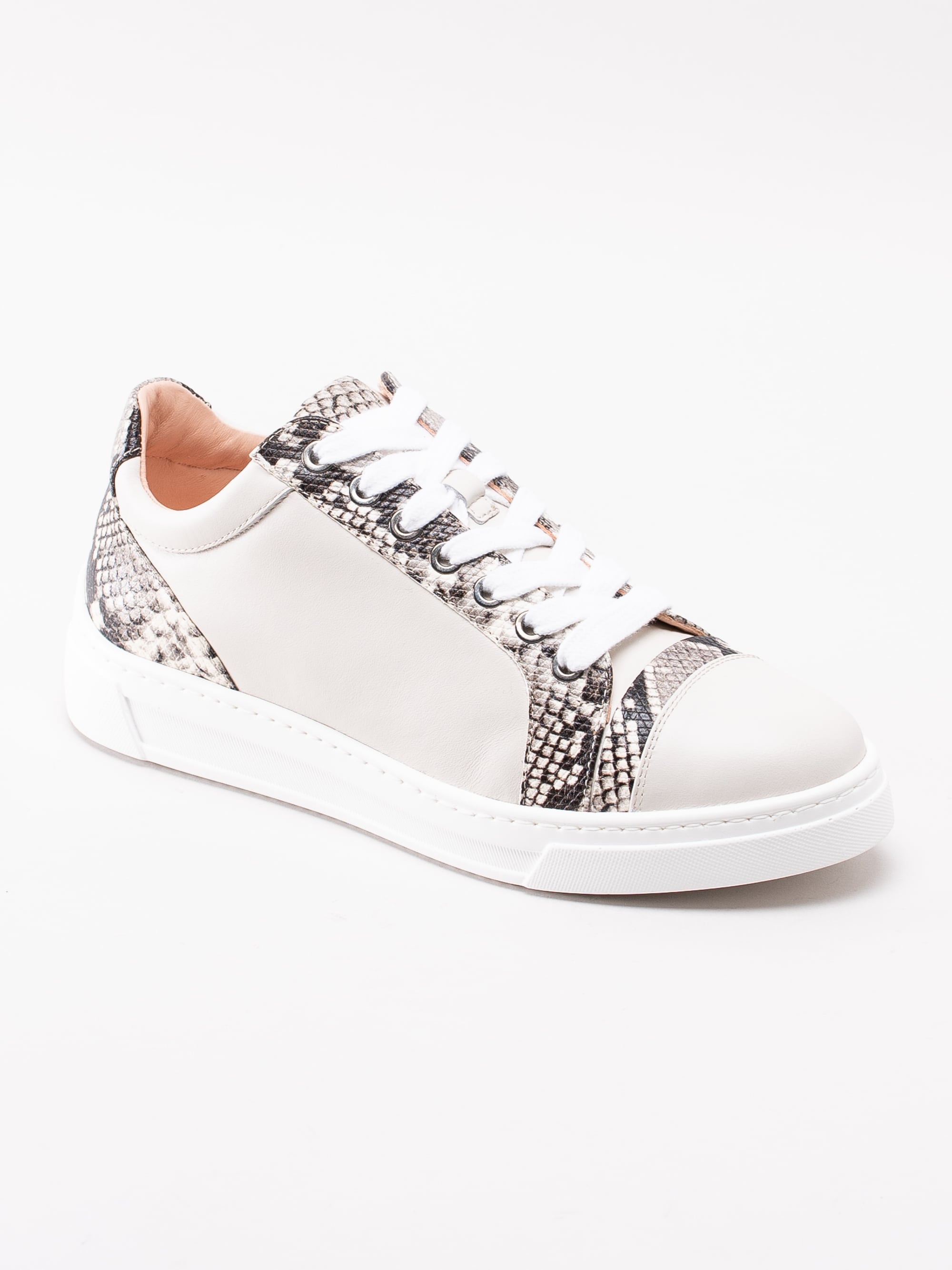 08193043 Unisa Fiyola White Python beige platå sneakers med snake mönster-1