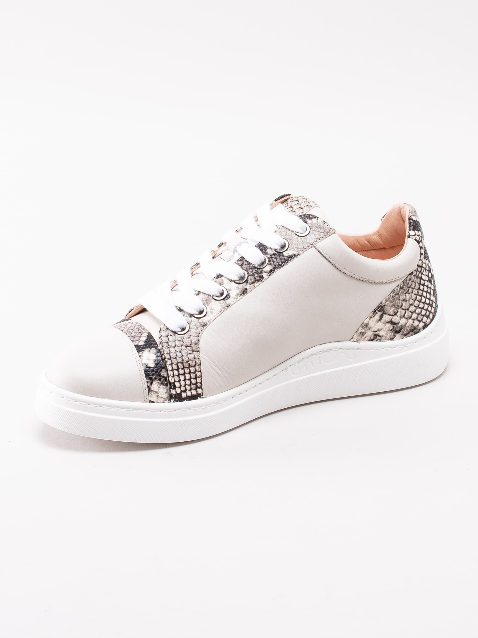 08193043 Unisa Fiyola White Python beige platå sneakers med snake mönster-2