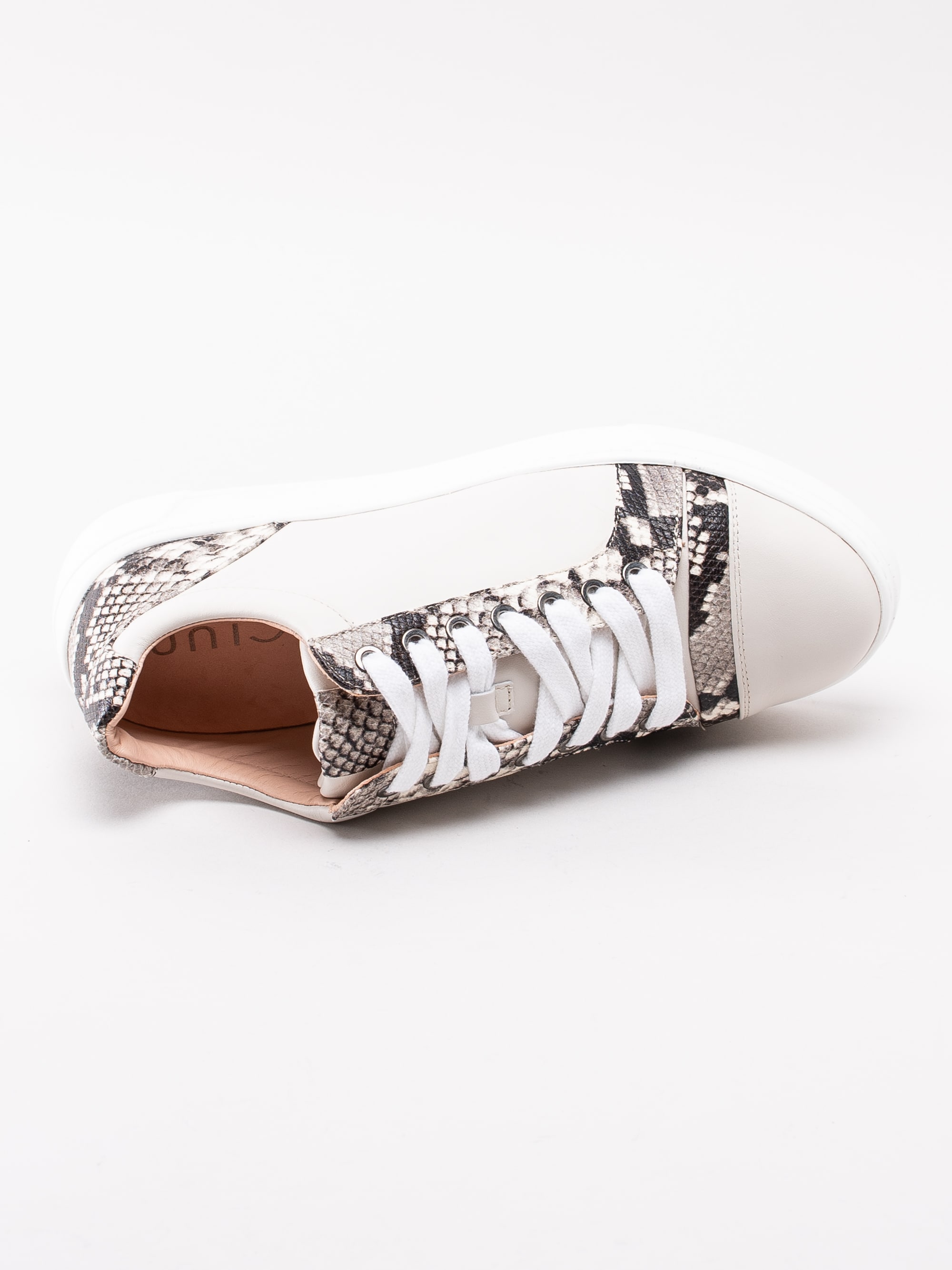 08193043 Unisa Fiyola White Python beige platå sneakers med snake mönster-4