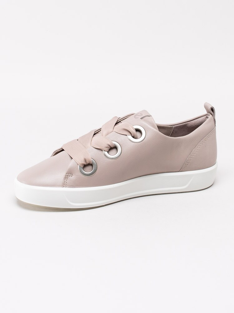 08201022 Ecco Soft 8 Womens 470543-01386 Grå rosa sneakers med stora öljetter-2