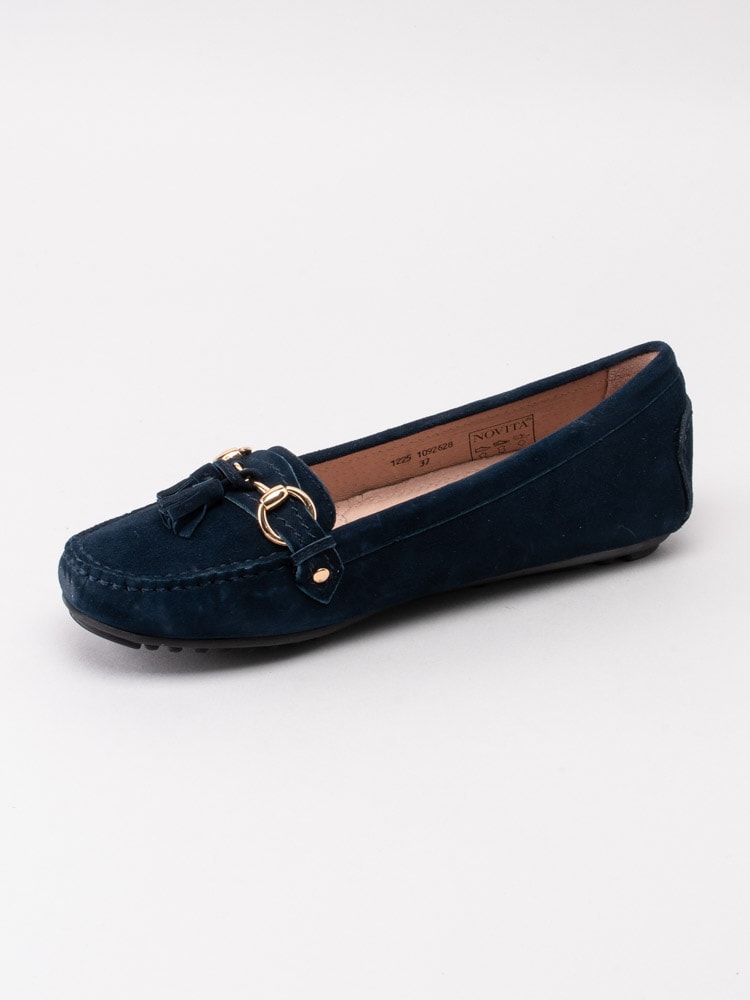 08201067 Novita Parma 1092628 Mörkblå loafers med tassels-2