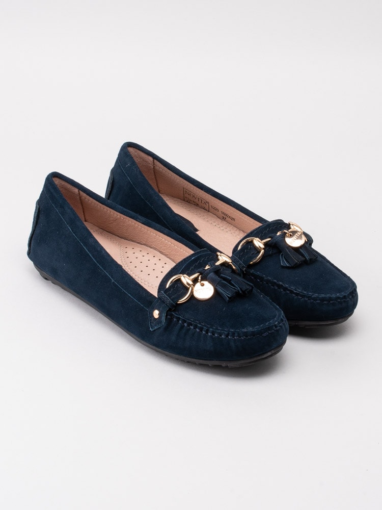 08201067 Novita Parma 1092628 Mörkblå loafers med tassels-3