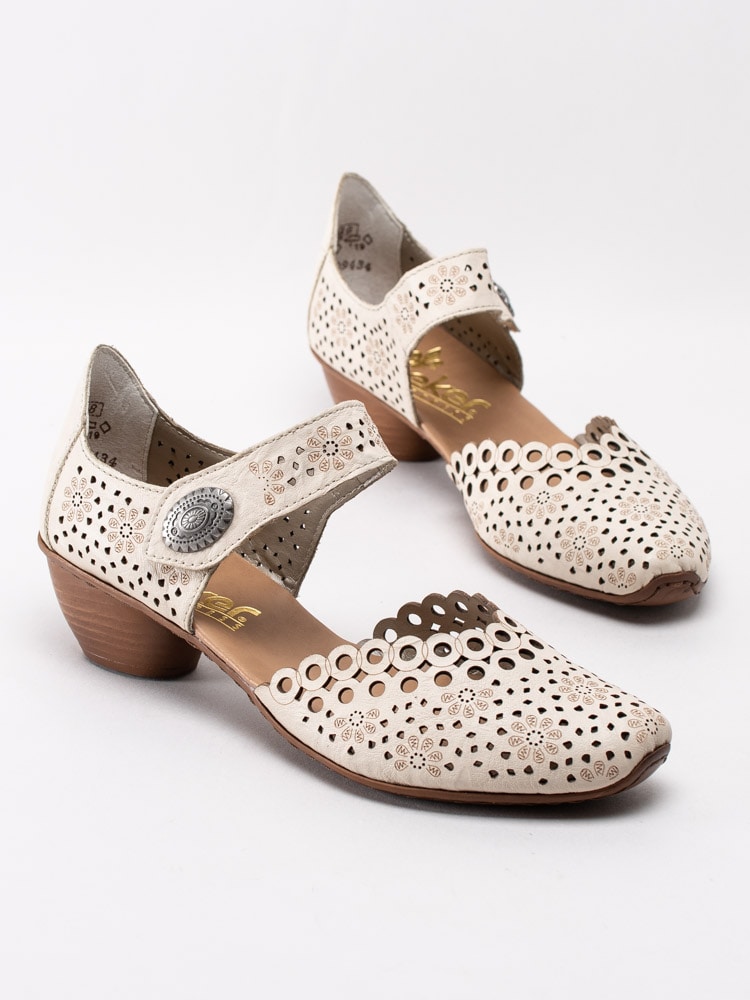 08201093 Rieker 43753-60 Beige skoletter med perforering-6