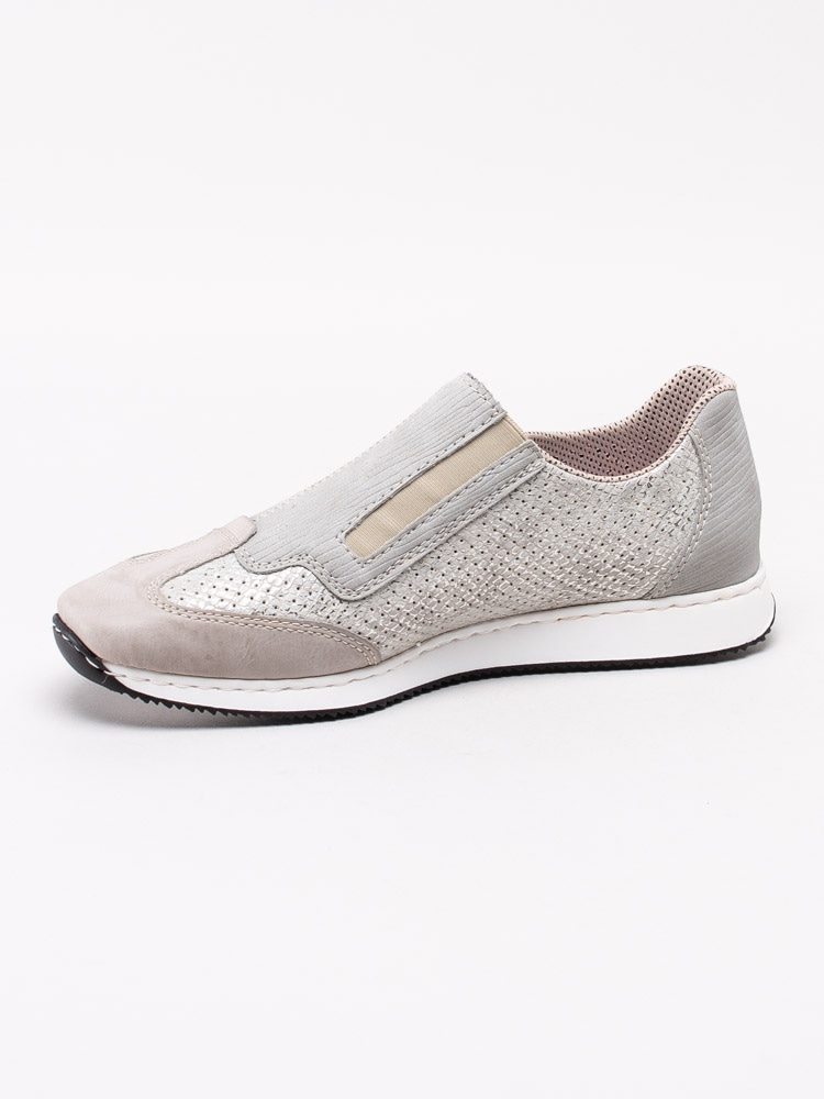 08201097 Rieker 56067-81 Silverfärgade slip on sneakers med dragkedja-2