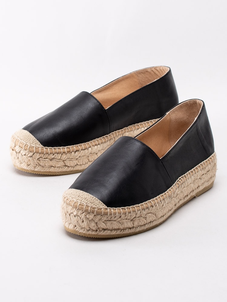 08201173 Kanna 20KV5019-NEGRO Svarta platå espadrillos i skinn-6