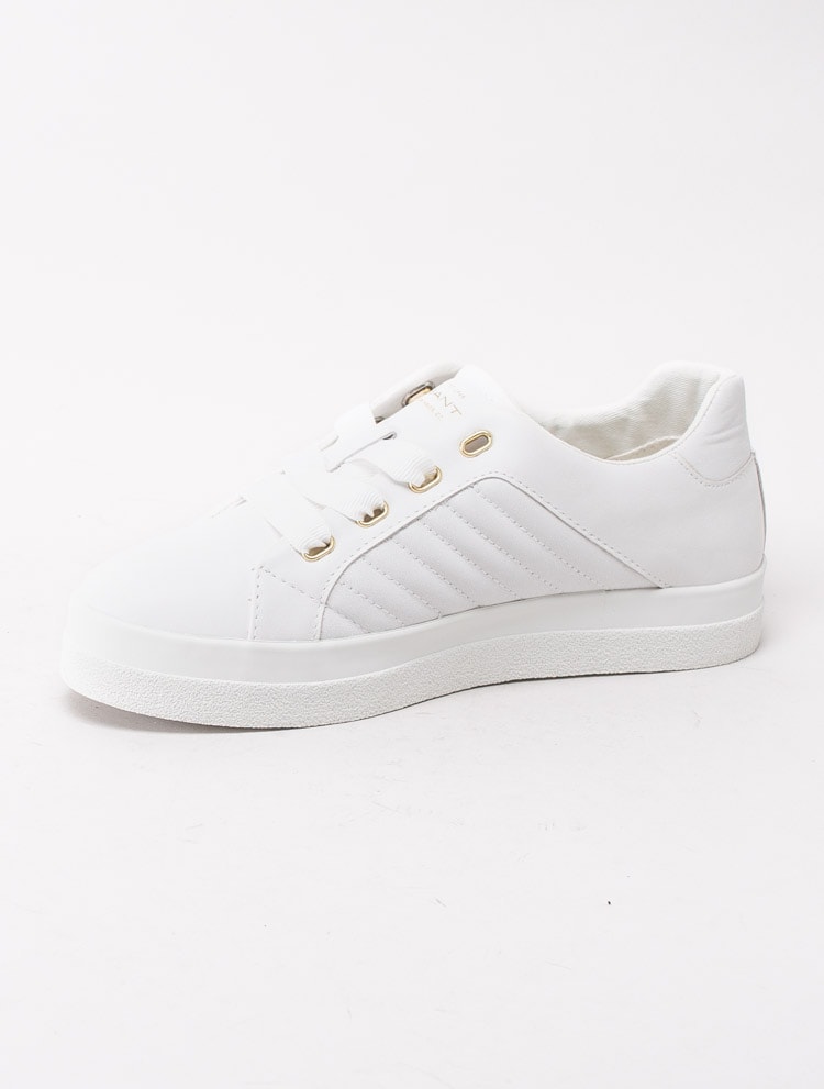 08203029 Gant Avona 21531884-G290 Vita sneakers i skinn med gulddetaljer-2