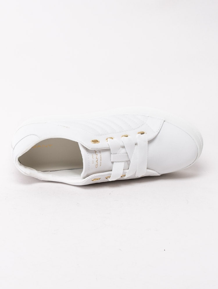 08203029 Gant Avona 21531884-G290 Vita sneakers i skinn med gulddetaljer-4