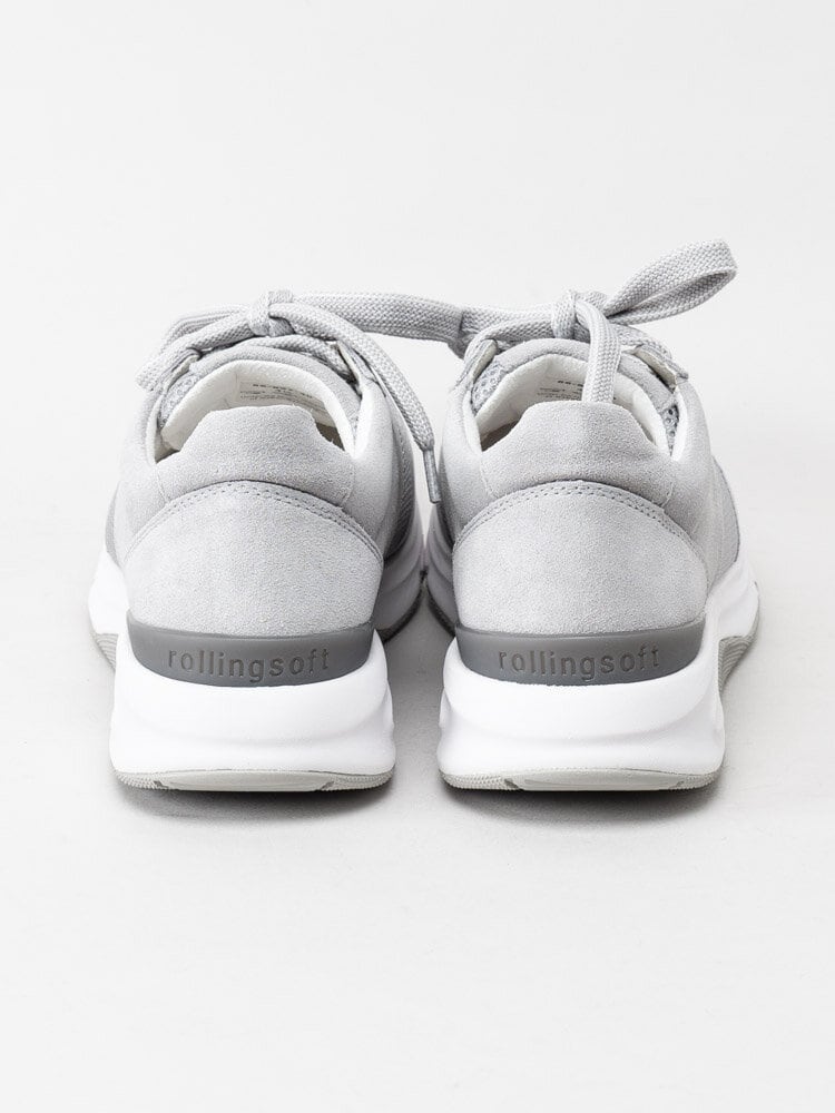 Gabor - Ljusgrå promenadsneakers i mocka och textil