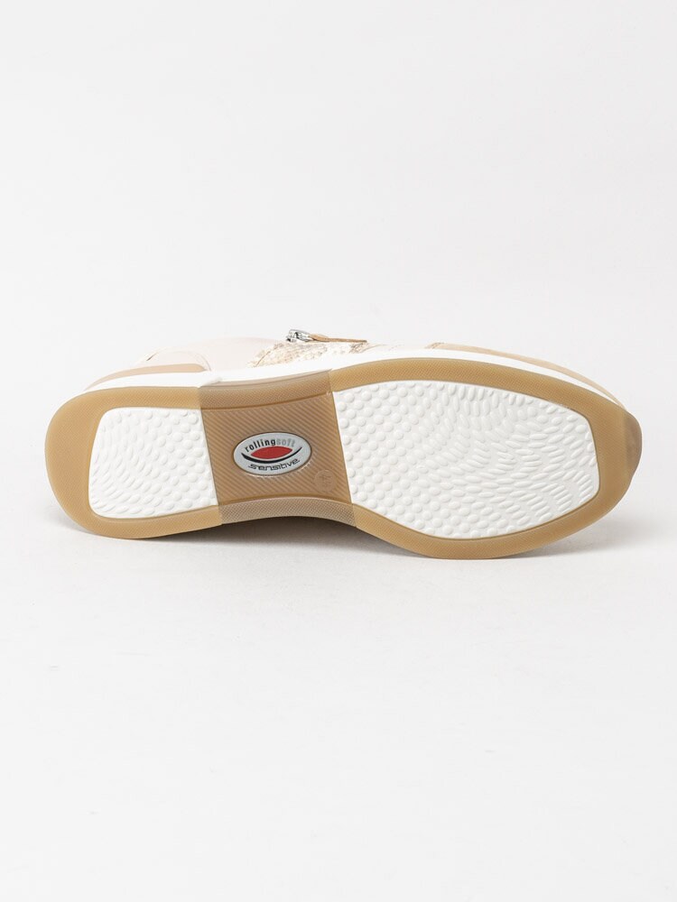 Gabor - Beige promenadskor med snakedetaljer