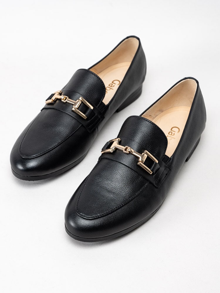 Gabor - Svarta loafers i skinn