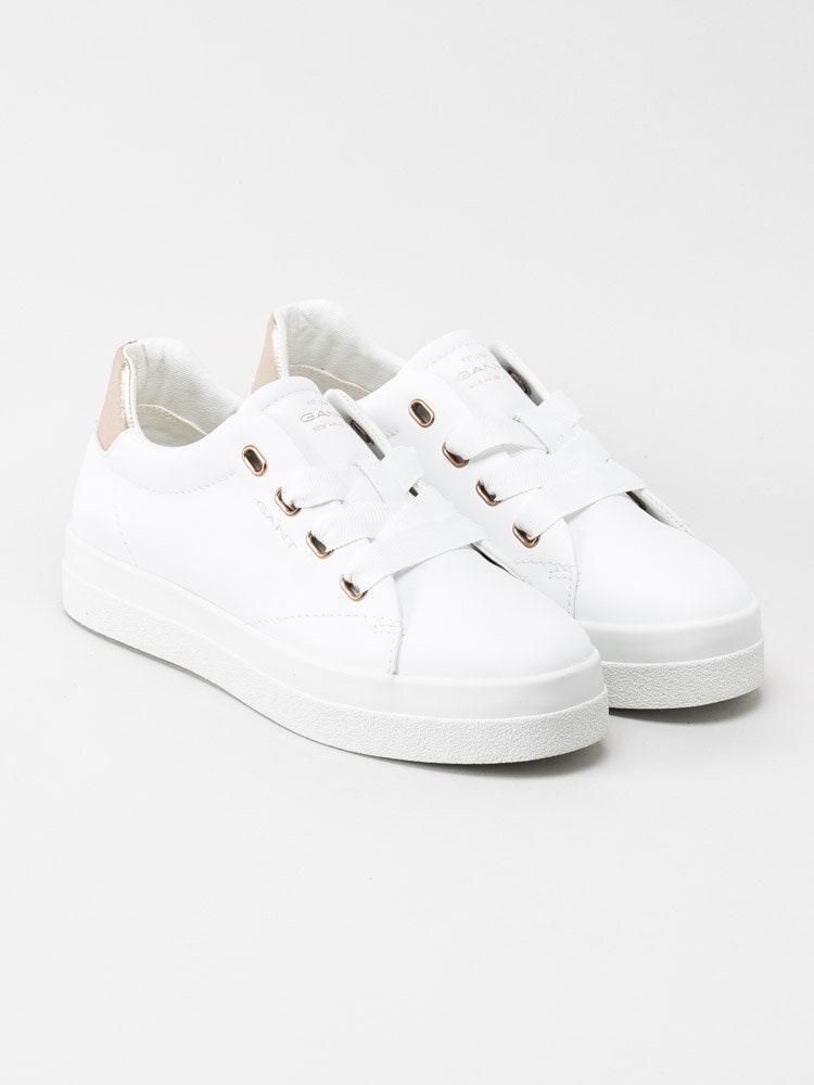 Gant Footwear - Avona - Vita sneakers med roséfärgade detaljer