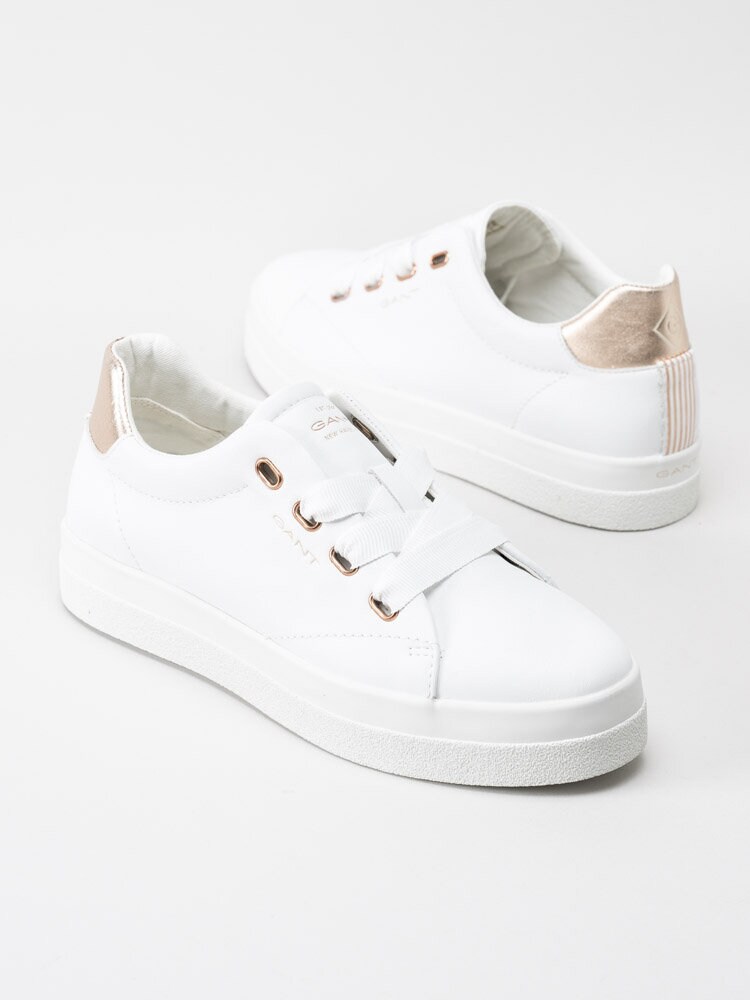 Gant Footwear - Avona - Vita sneakers med roséfärgade detaljer