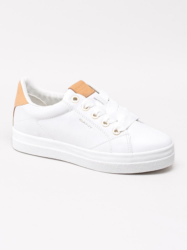 Gant Footwear - Avona - Vita sneakers med platå och bruna detaljer