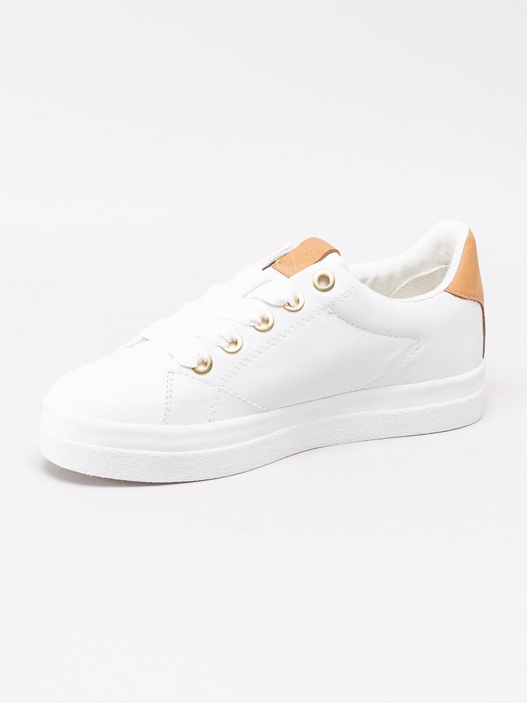 Gant Footwear - Avona - Vita sneakers med platå och bruna detaljer