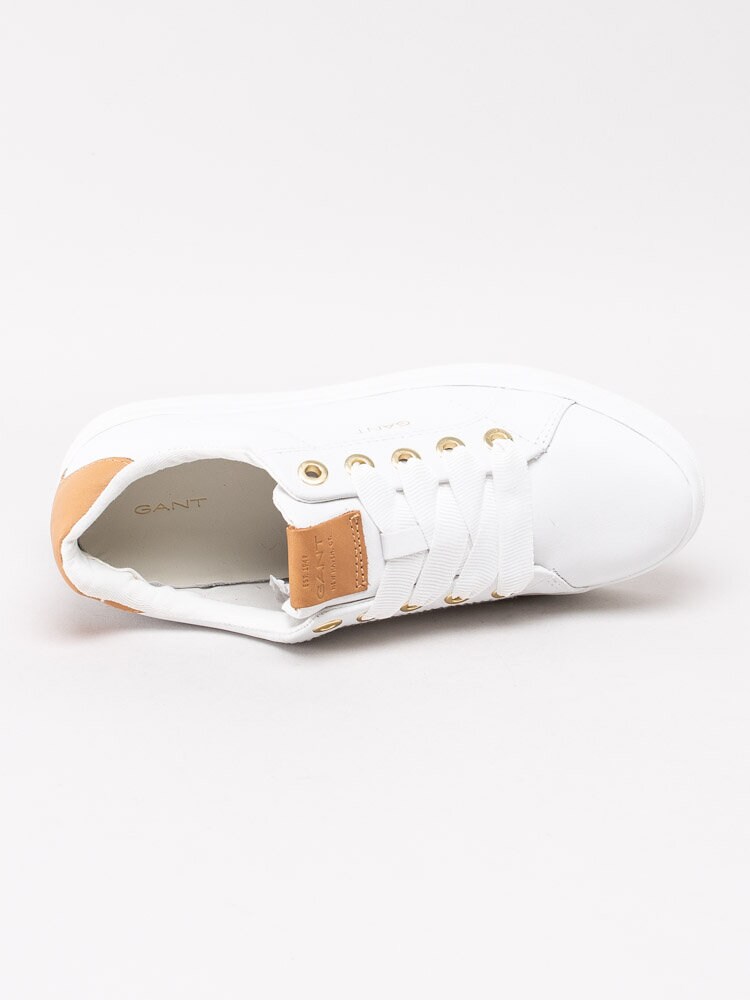 Gant Footwear - Avona - Vita sneakers med platå och bruna detaljer