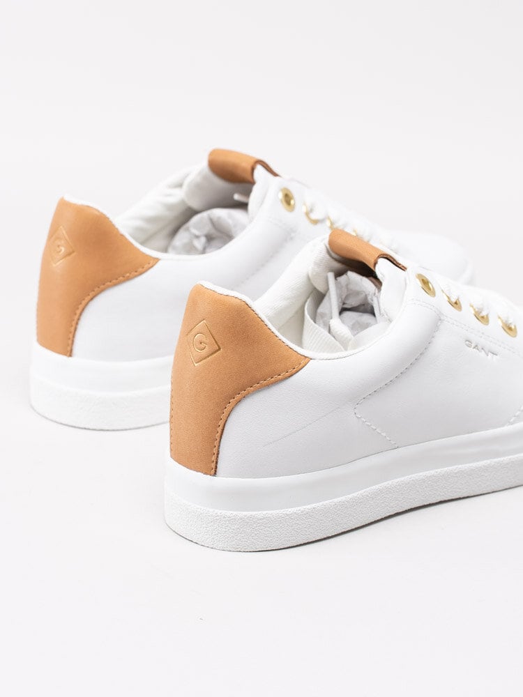 Gant Footwear - Avona - Vita sneakers med platå och bruna detaljer