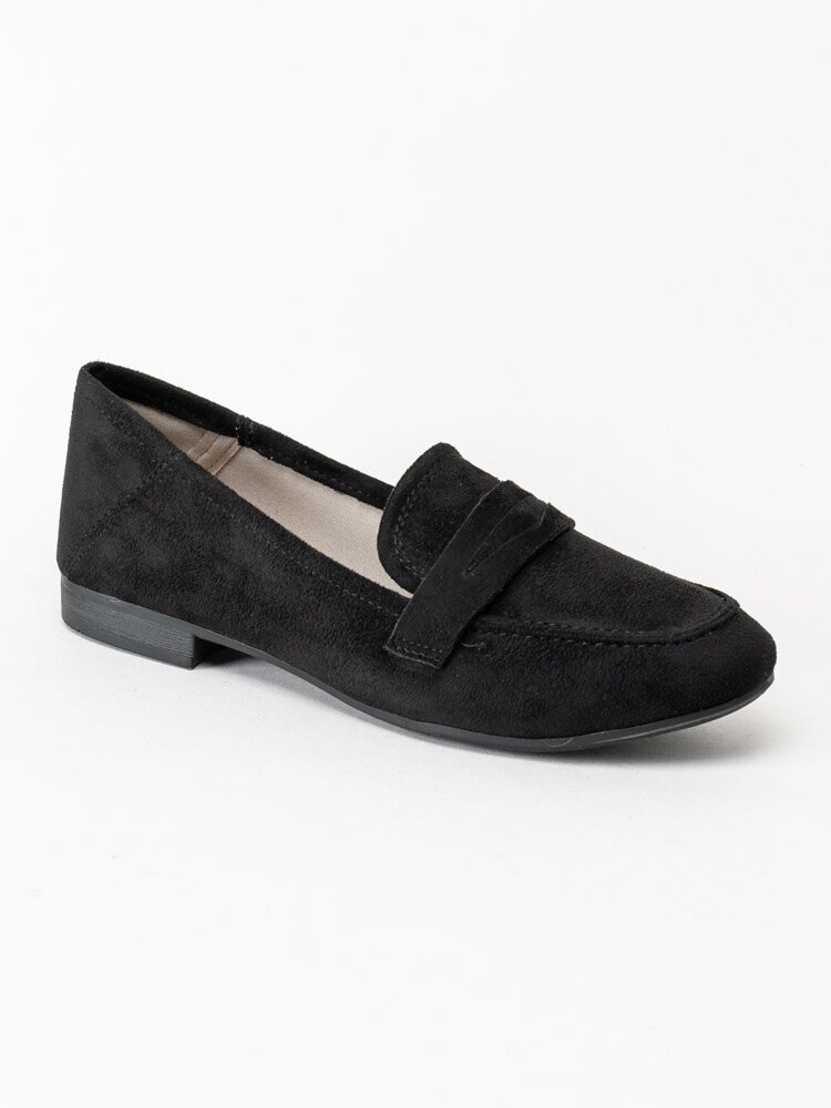 Jana - Svarta loafers i textil