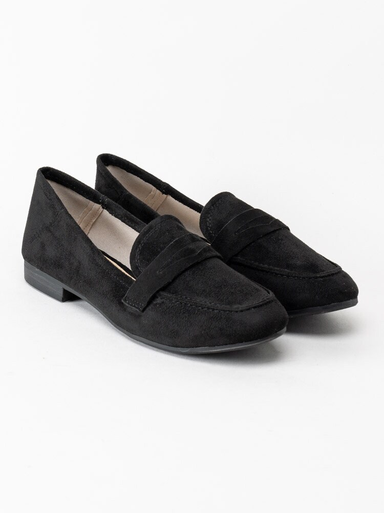 Jana - Svarta loafers i textil