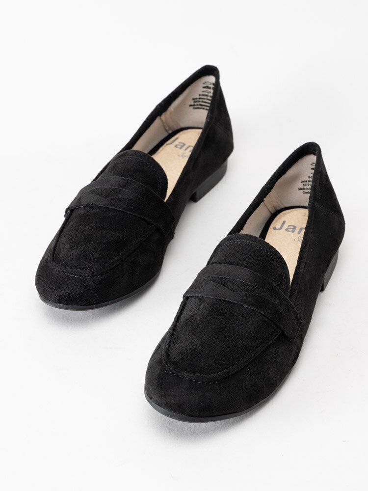 Jana - Svarta loafers i textil