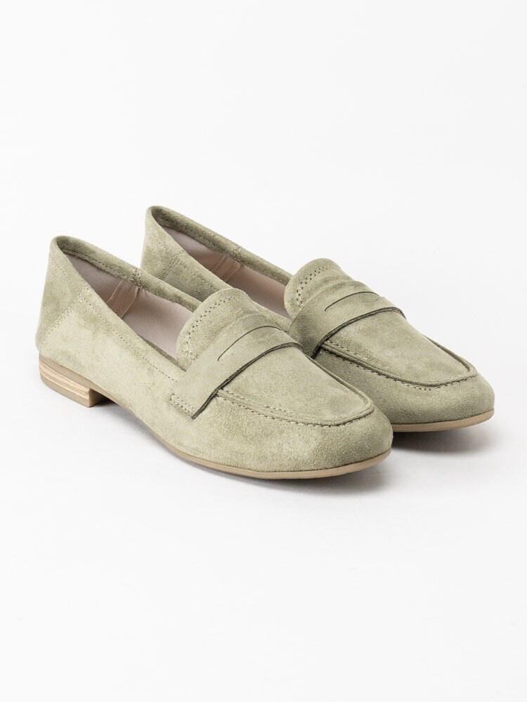 Jana - Gröna loafers i textil