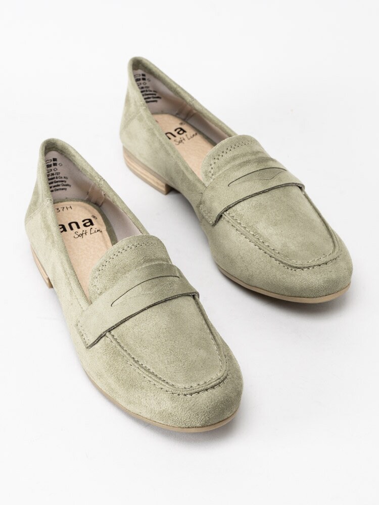 Jana - Gröna loafers i textil