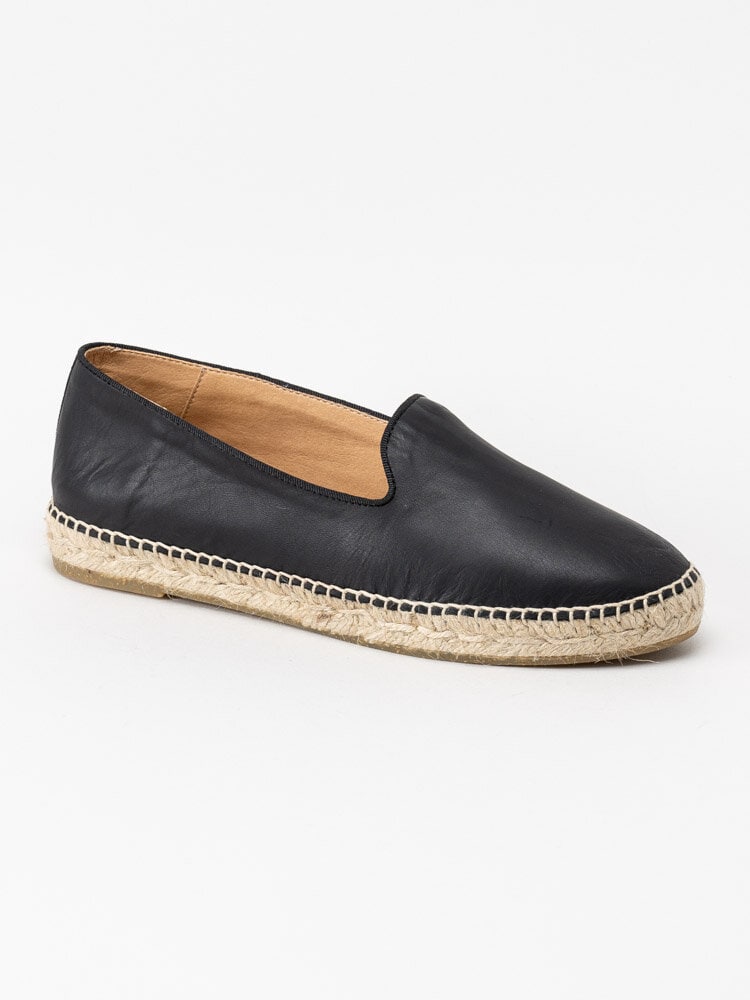 Kanna - Dora - Svarta espadrillos i skinn