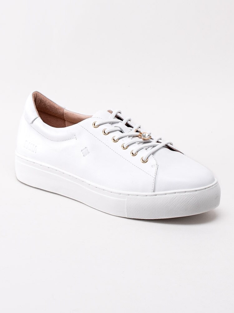 Dasia - Starlily Lace Up - Vita platåsneakers med smyckeshänge