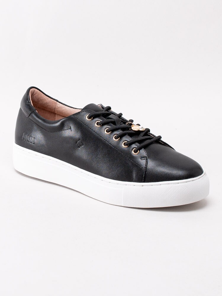 Dasia - Starlily Lace Up - Svarta platåsneakers med smyckeshänge