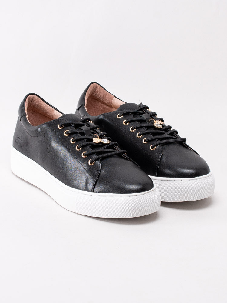 Dasia - Starlily Lace Up - Svarta platåsneakers med smyckeshänge